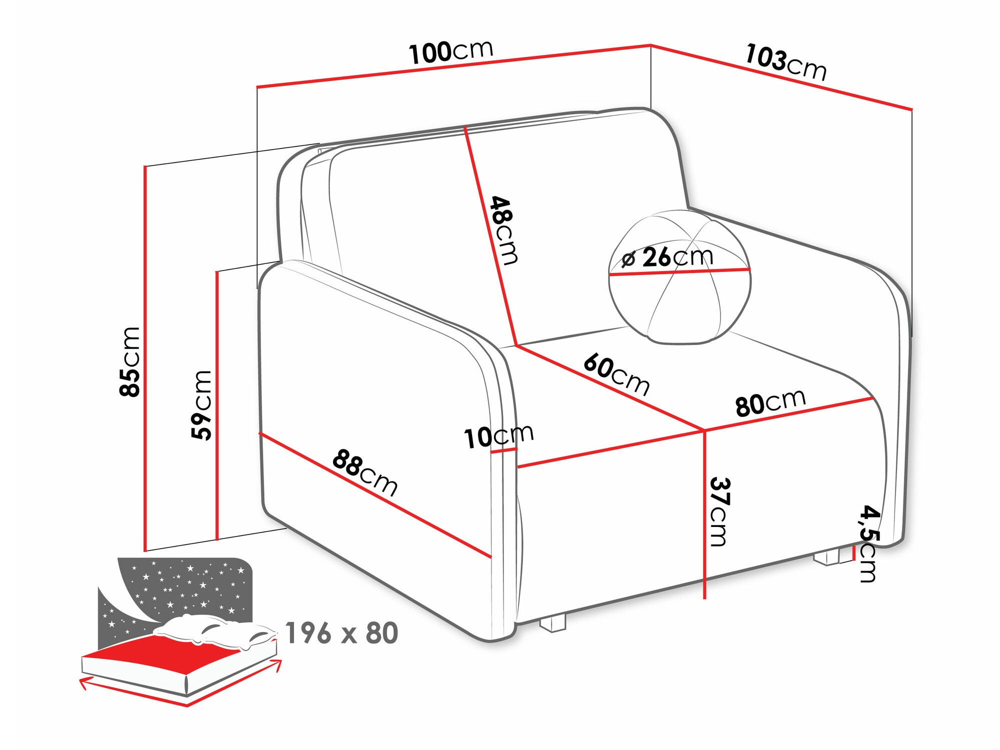 Sillón Columbus 240 (Velo 621)