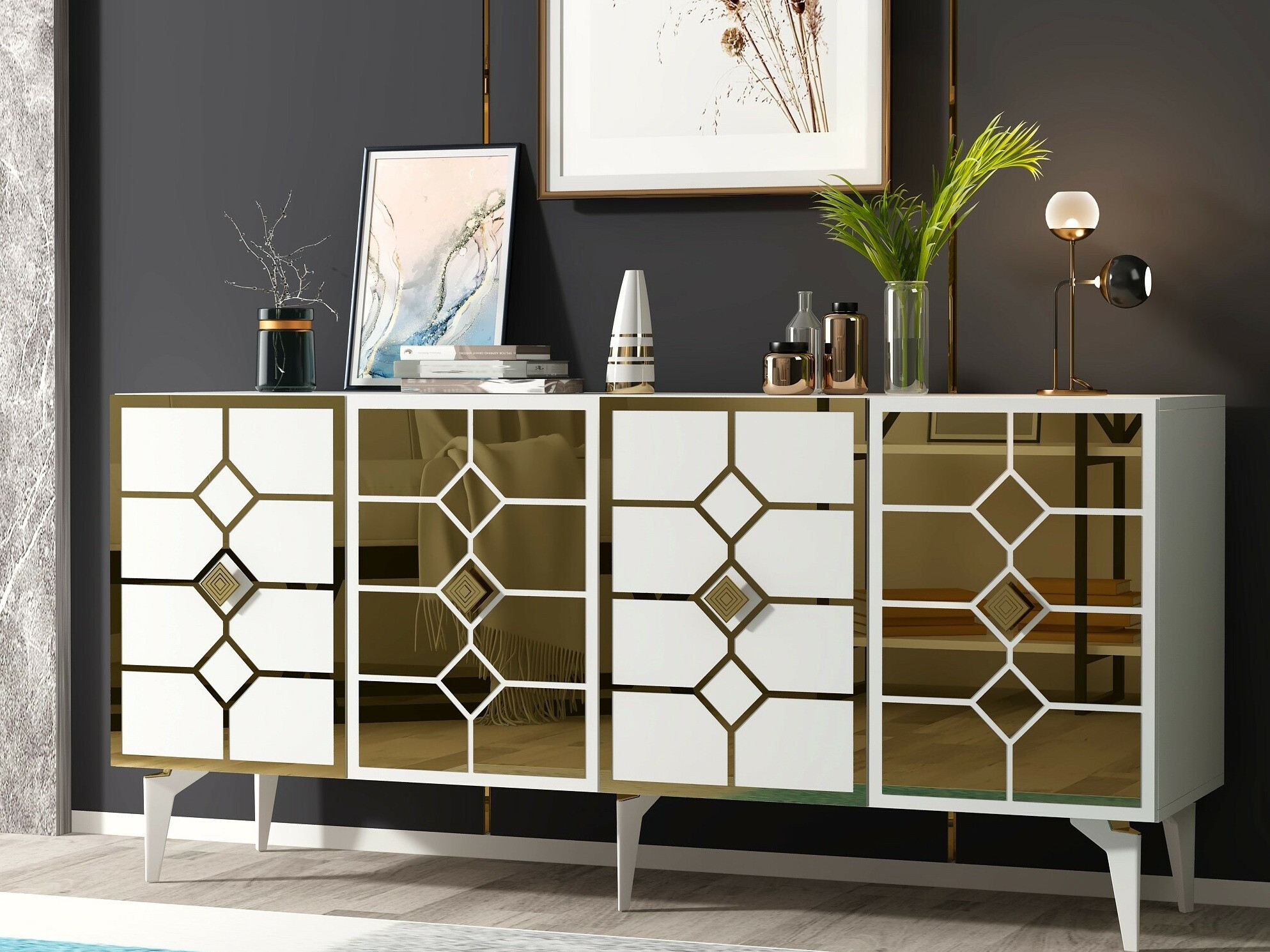 Aparador Kailua 2403 (Blanco + Dorado)