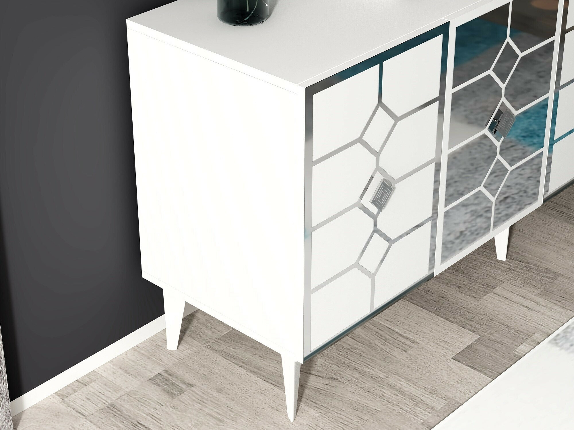 Aparador Kailua 2403 (Blanco + Plata)