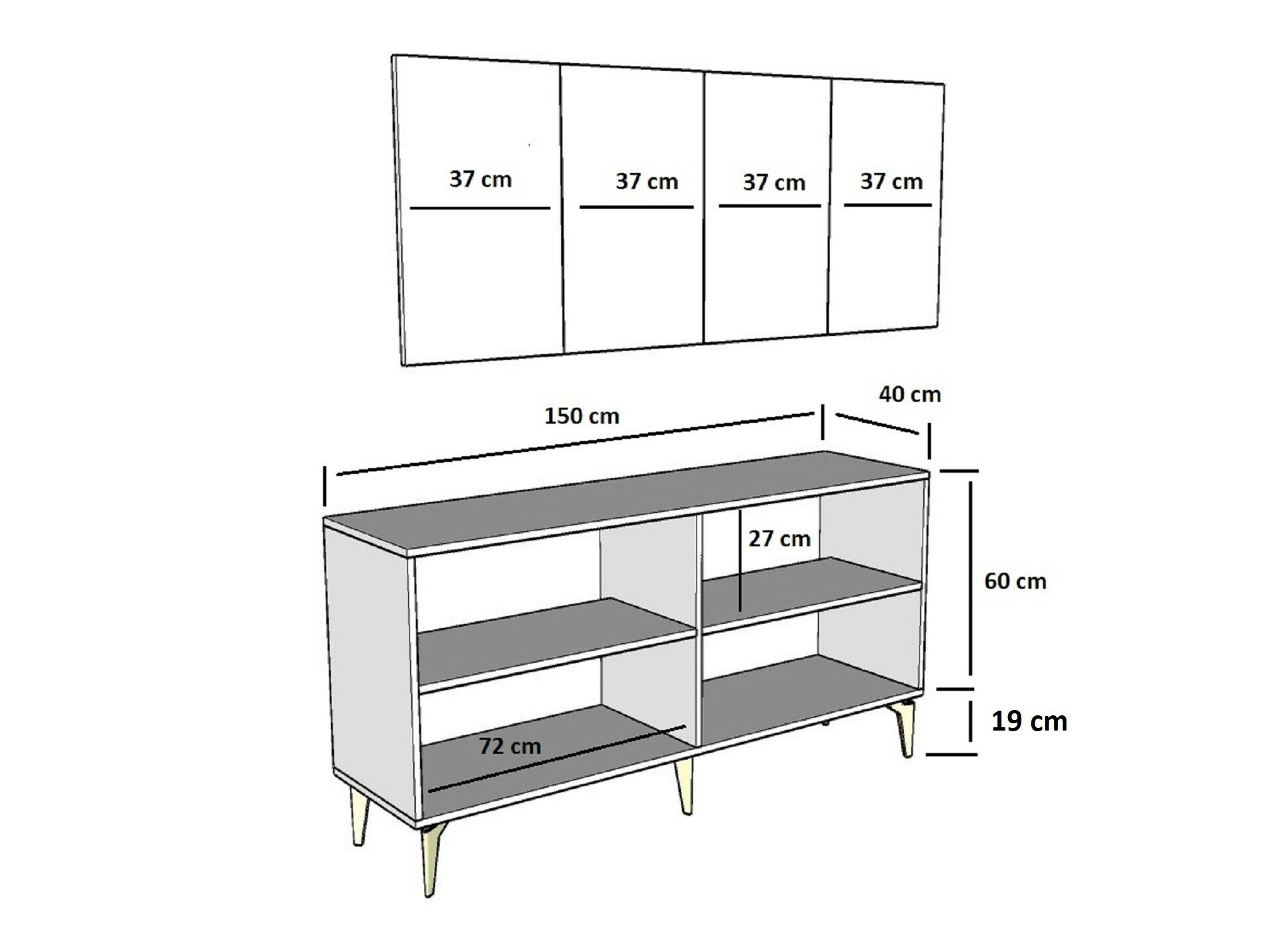 Aparador Kailua 2403 (Blanco + Plata)