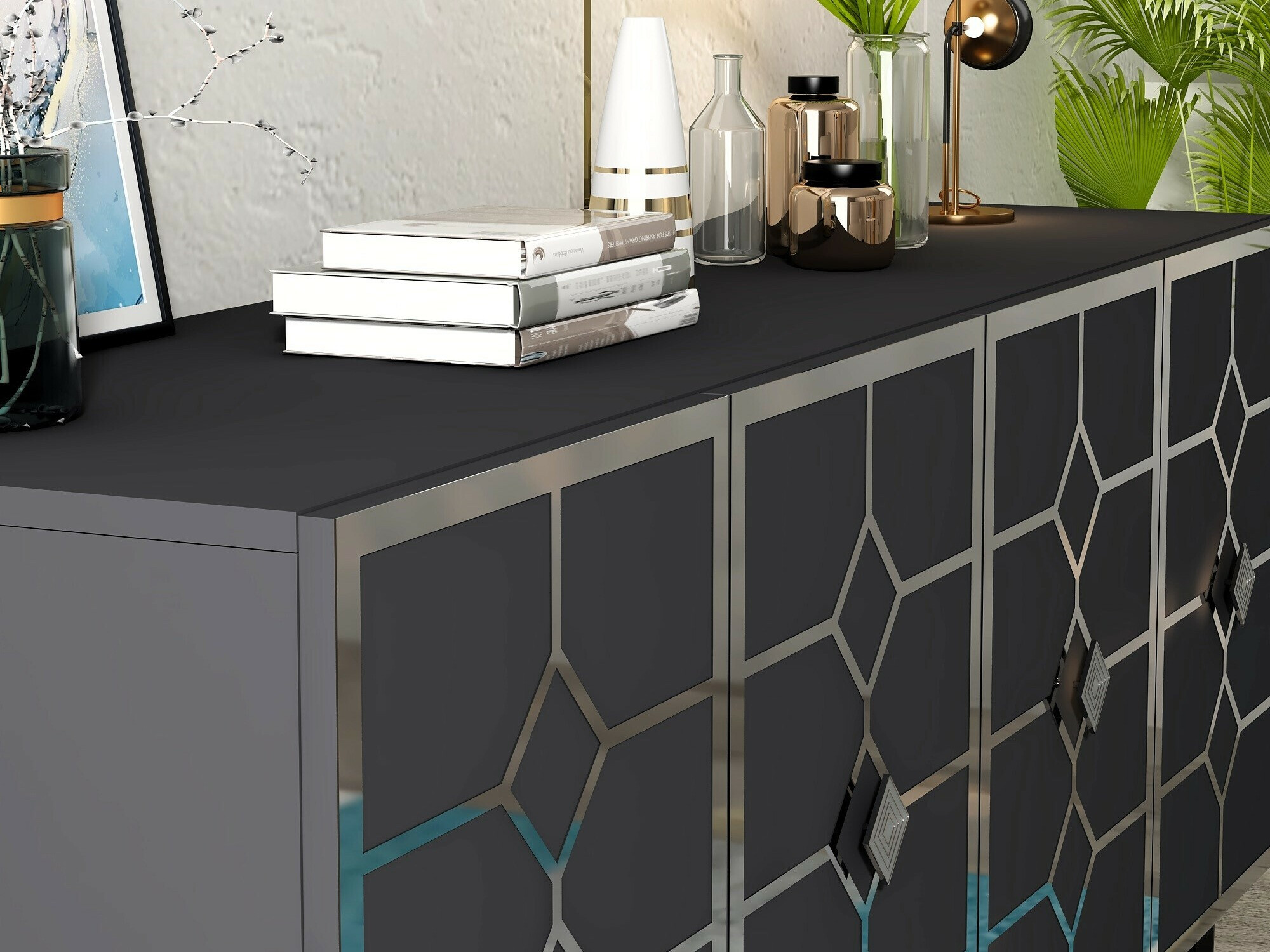 Aparador Kailua 2404 (Antracita + Plata)