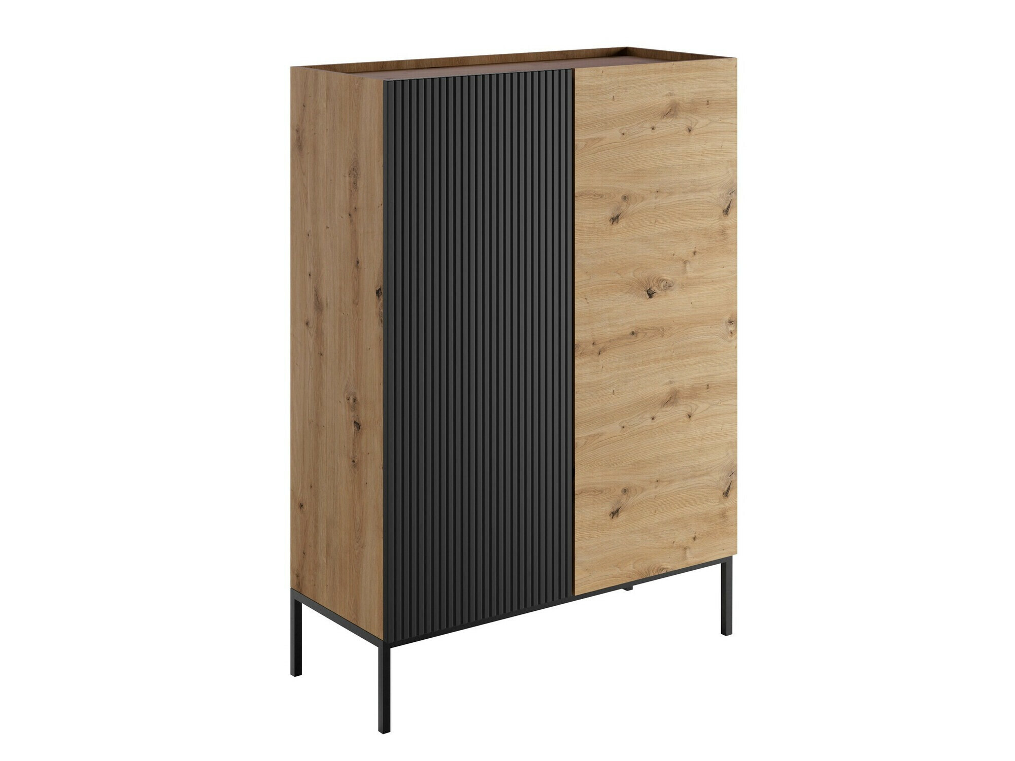 Estantería Lunole 100 (Roble Artisan + Negro)