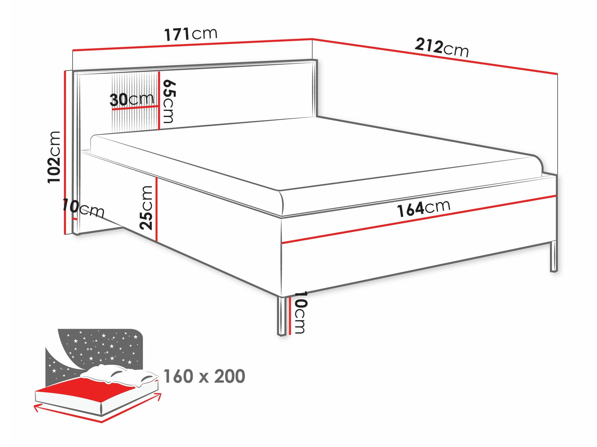 Cama Lunole 105 (Cachemira)