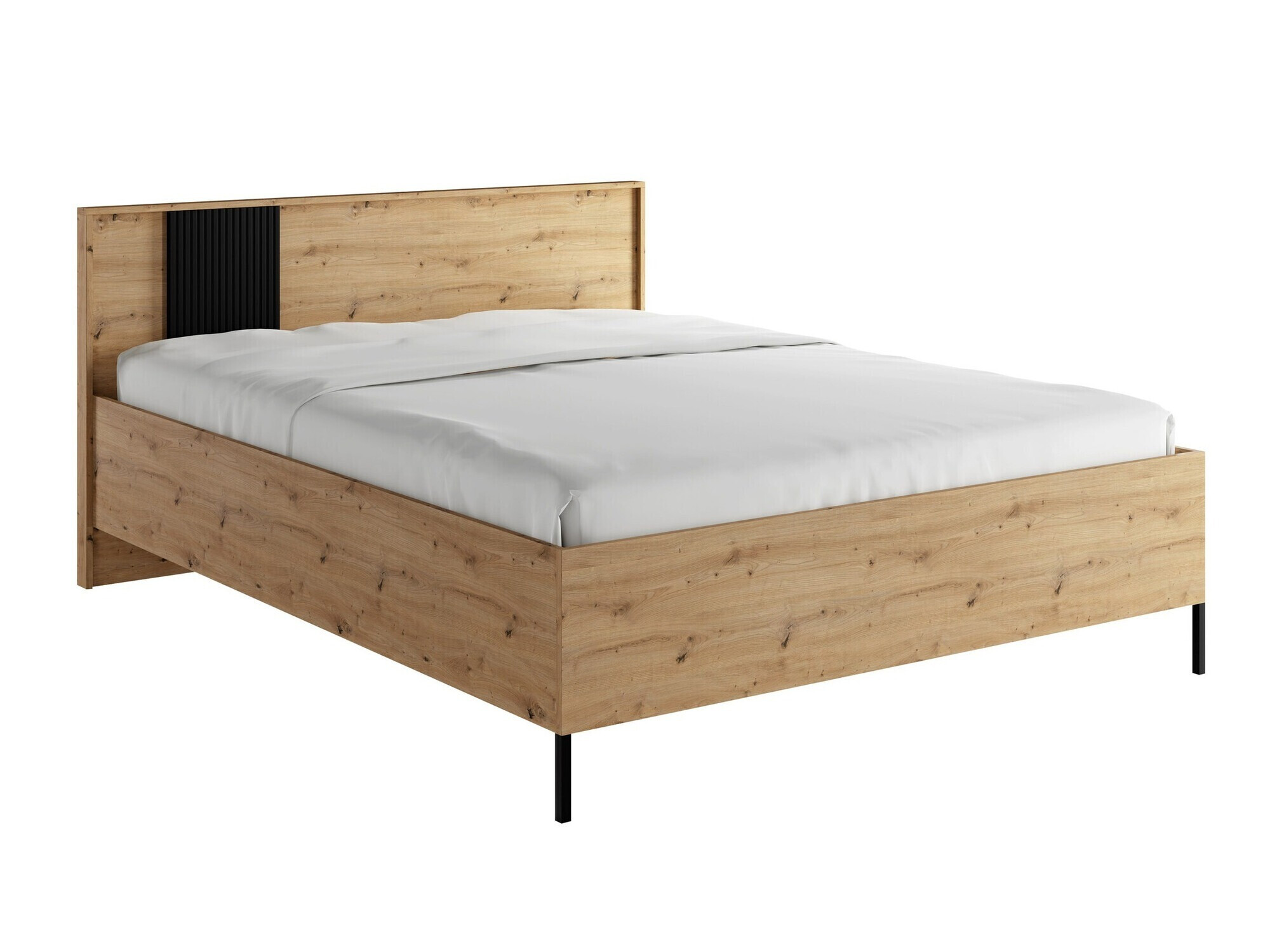 Cama Lunole 105 (Roble Artisan + Negro)