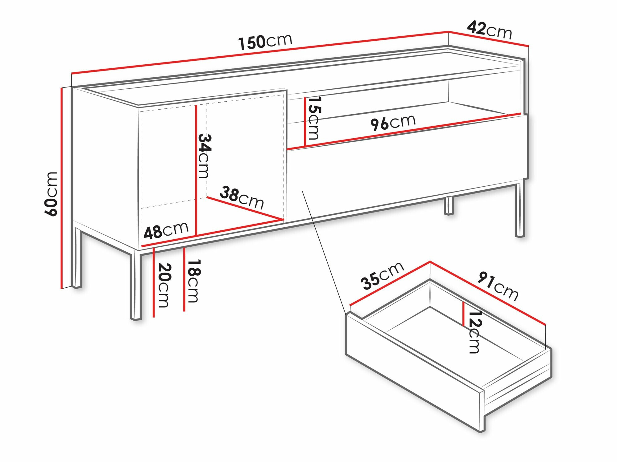 Mueble TV Lunole 108 (Cachemira)