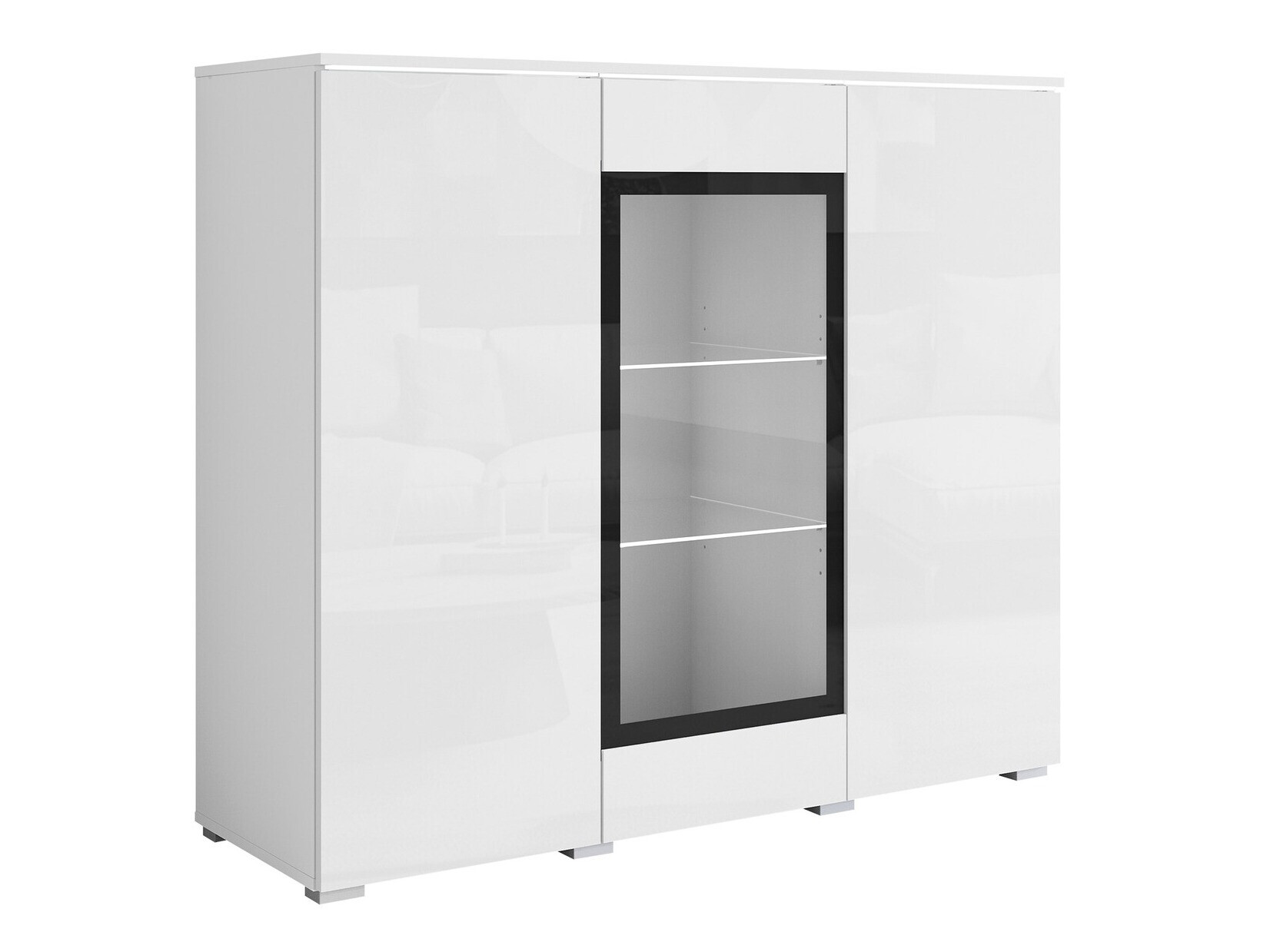 Aparador Mirfivo 103 (Blanco + Blanco brillante)