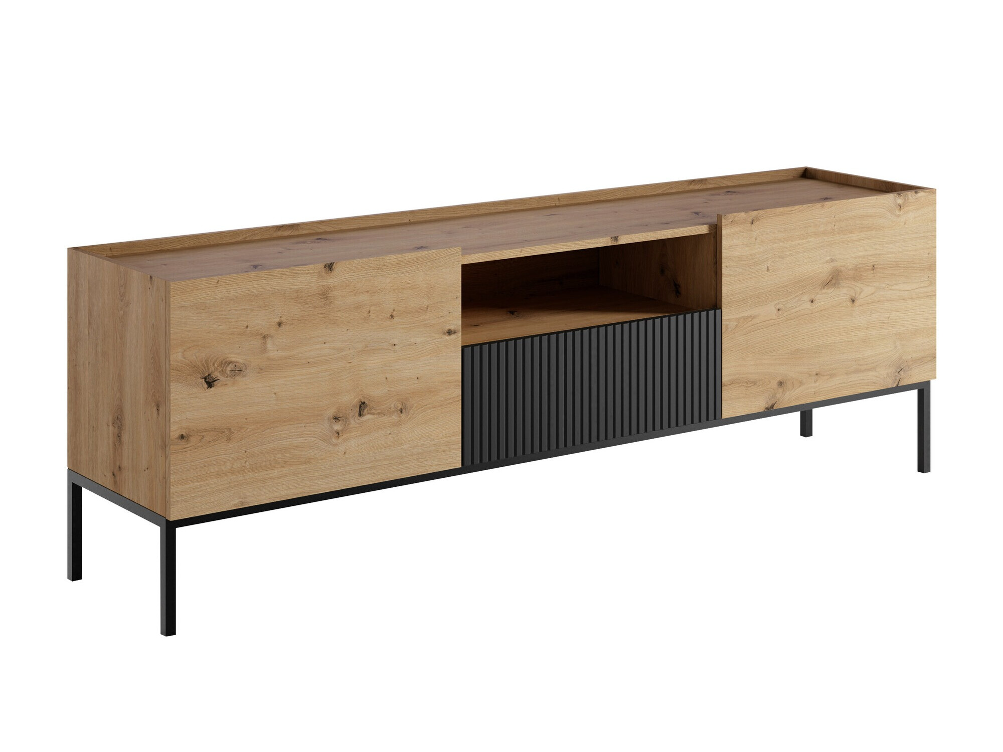 Mueble TV Lunole 109 (Roble Artisan + Negro)