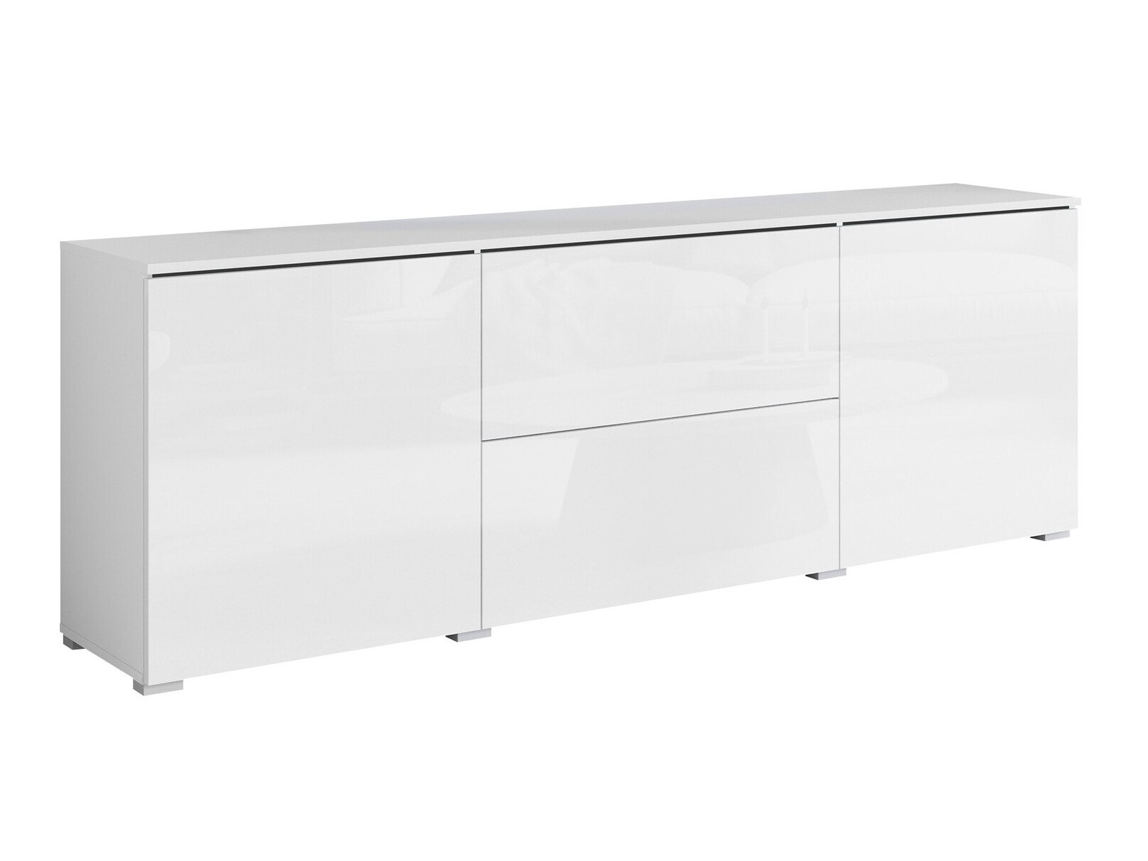 Mueble TV Mirfivo 104 (Blanco + Blanco brillante)