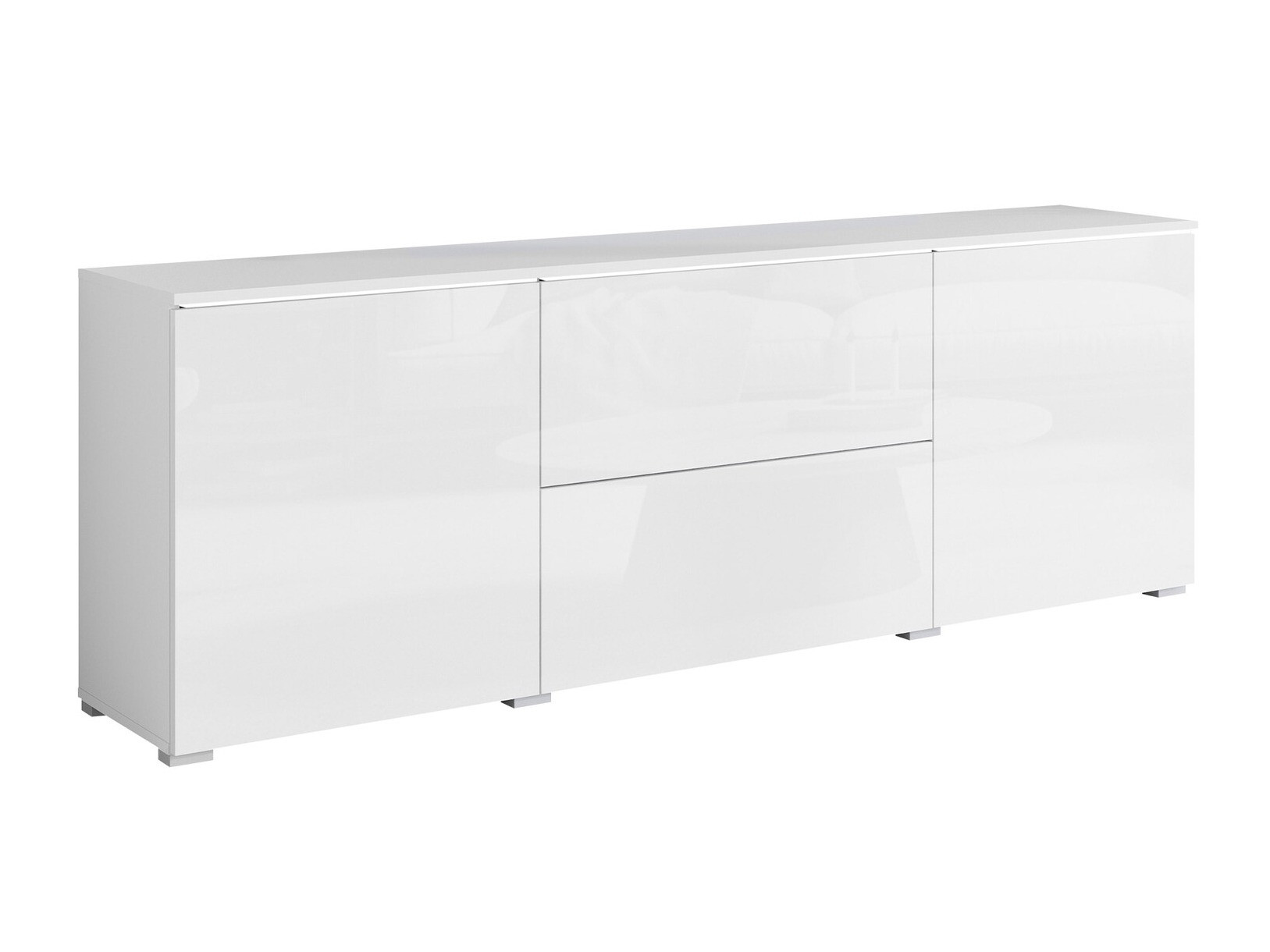 Mueble TV Mirfivo 104 (Blanco + Blanco brillante)