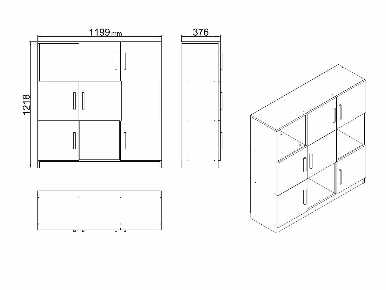 Aparador Kailua 2422 (Antracita + Nogal)