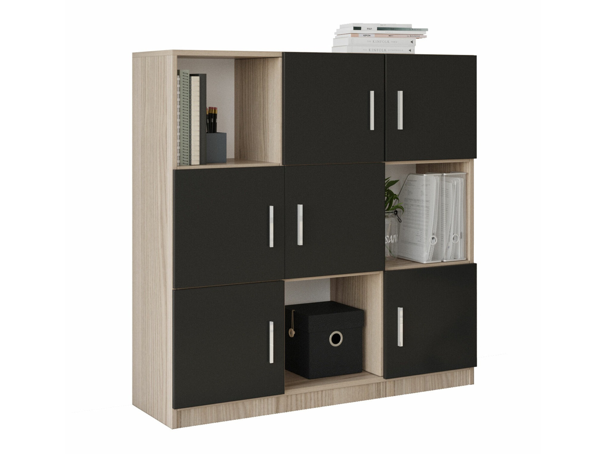 Aparador Kailua 2422 (Negro + Roble)