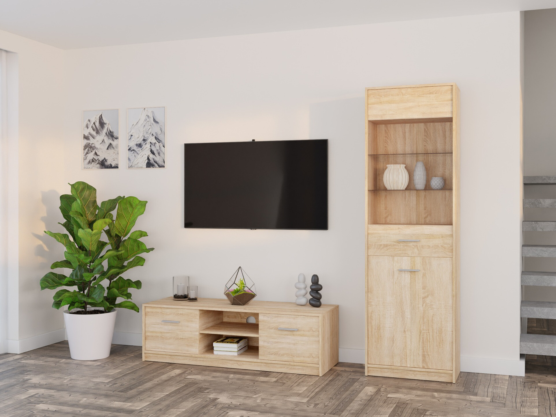 Conjunto de salón Novsore 161 (Roble Sonoma)