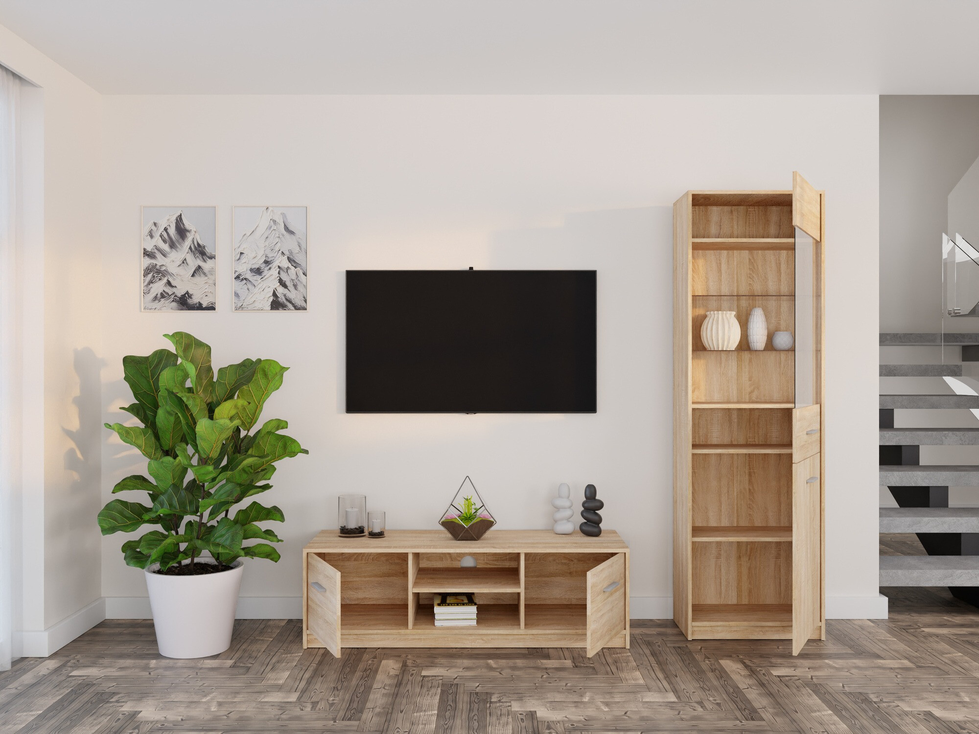 Conjunto de salón Novsore 161 (Roble Sonoma)