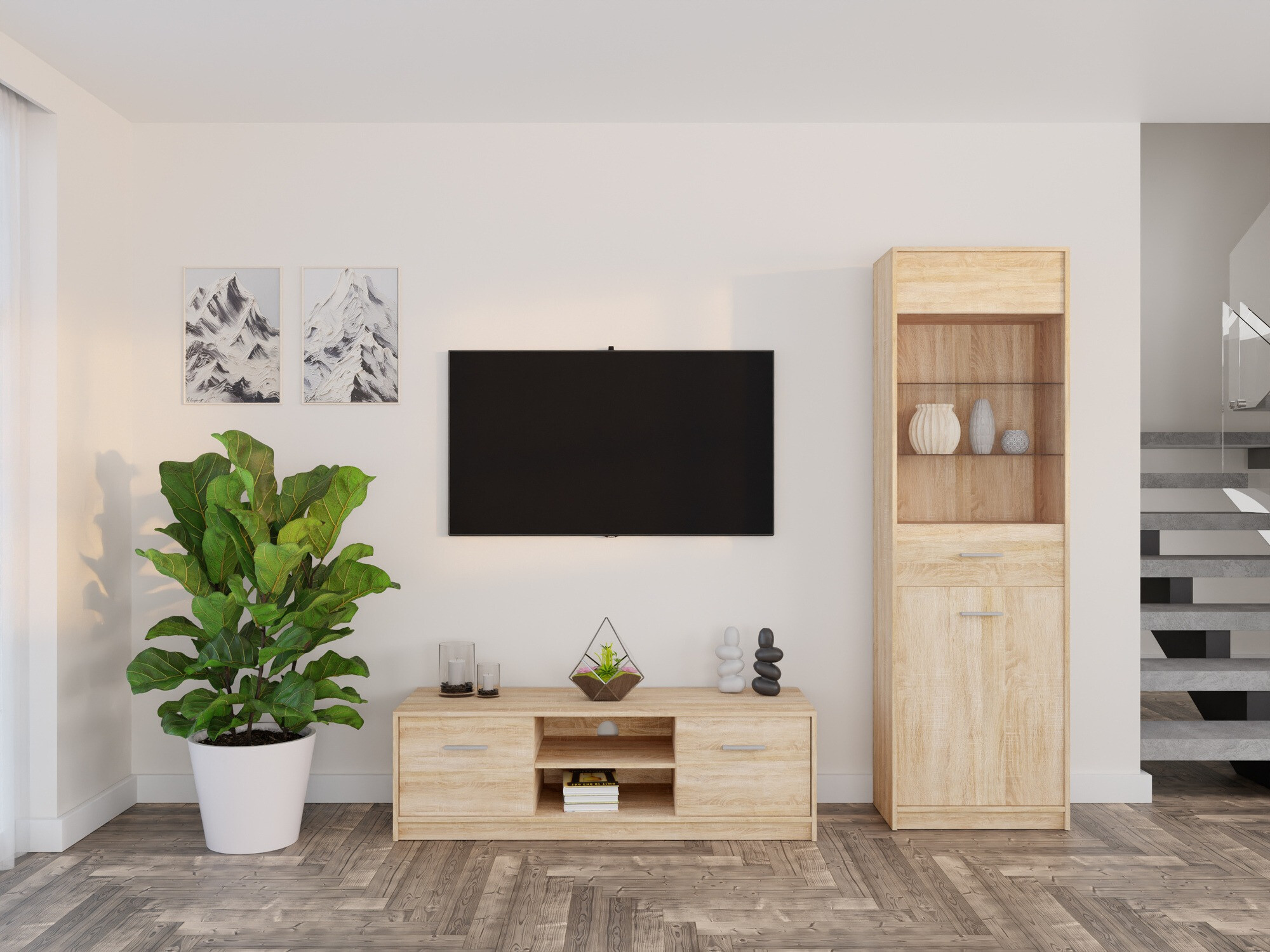 Conjunto de salón Novsore 161 (Roble Sonoma)