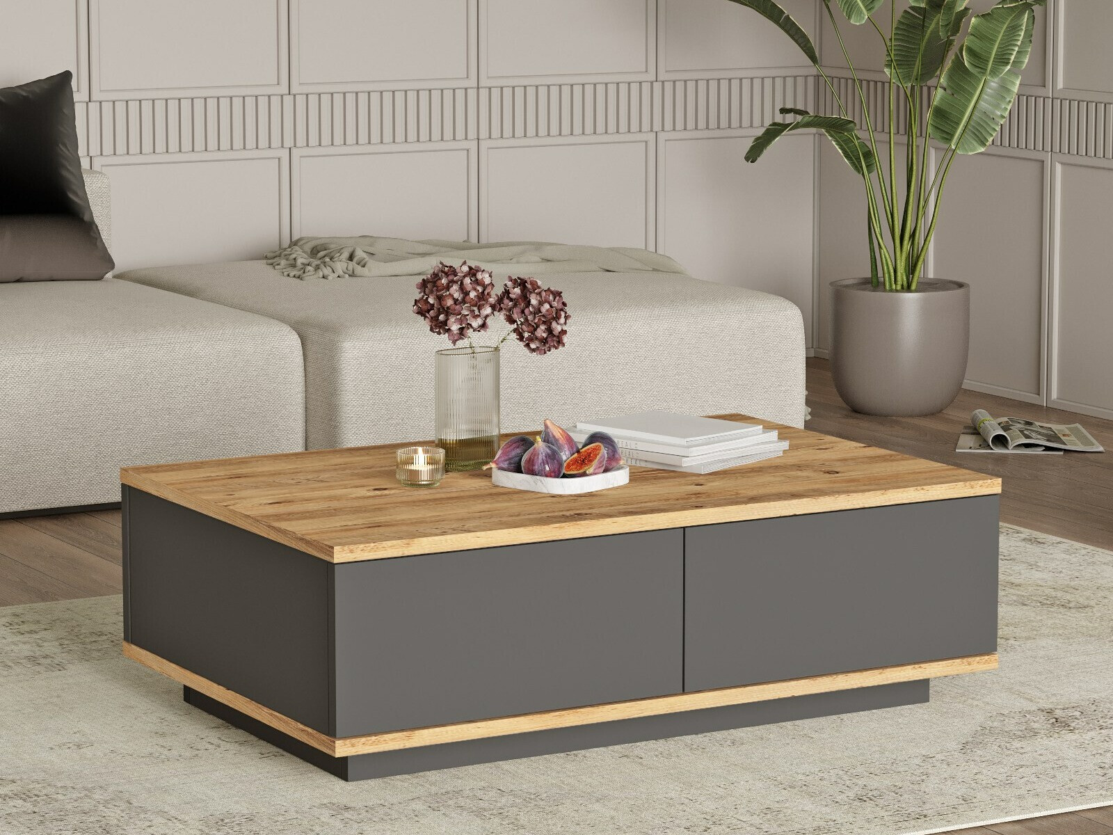 Mesa de centro Kailua 2426 (Antracita + Pino)