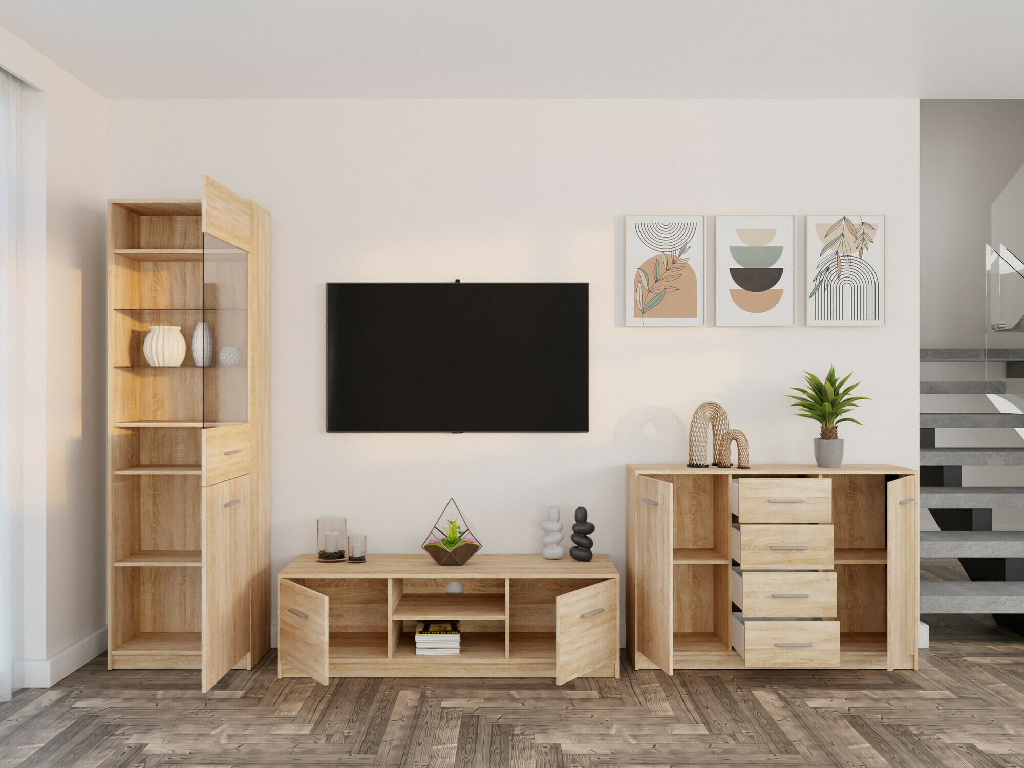 Conjunto de salón Novsore 162 (Roble Sonoma)