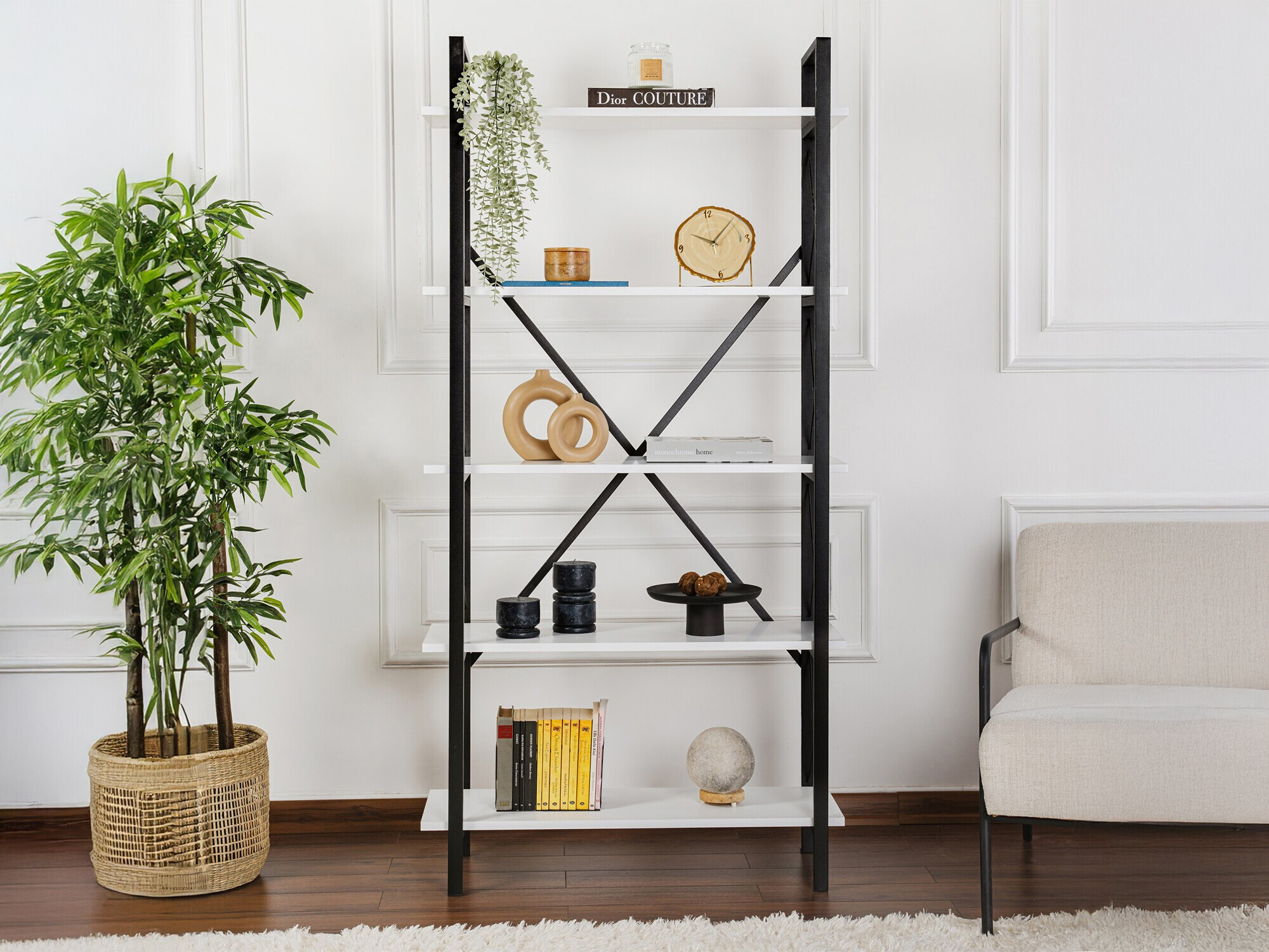 Estantería Novato 115 (Blanco + Negro)