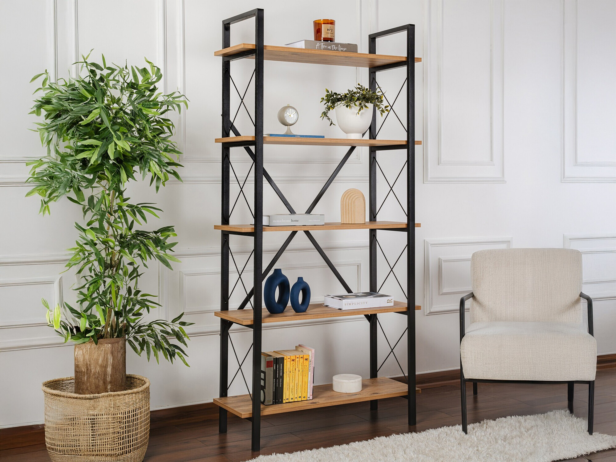 Estantería Novato 115 (Pino + Negro)