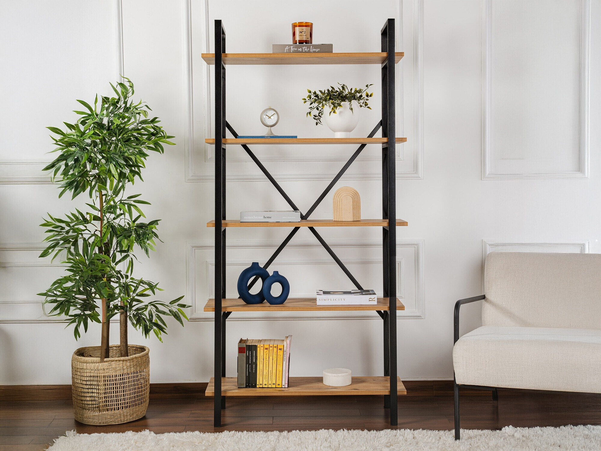 Estantería Novato 115 (Pino + Negro)