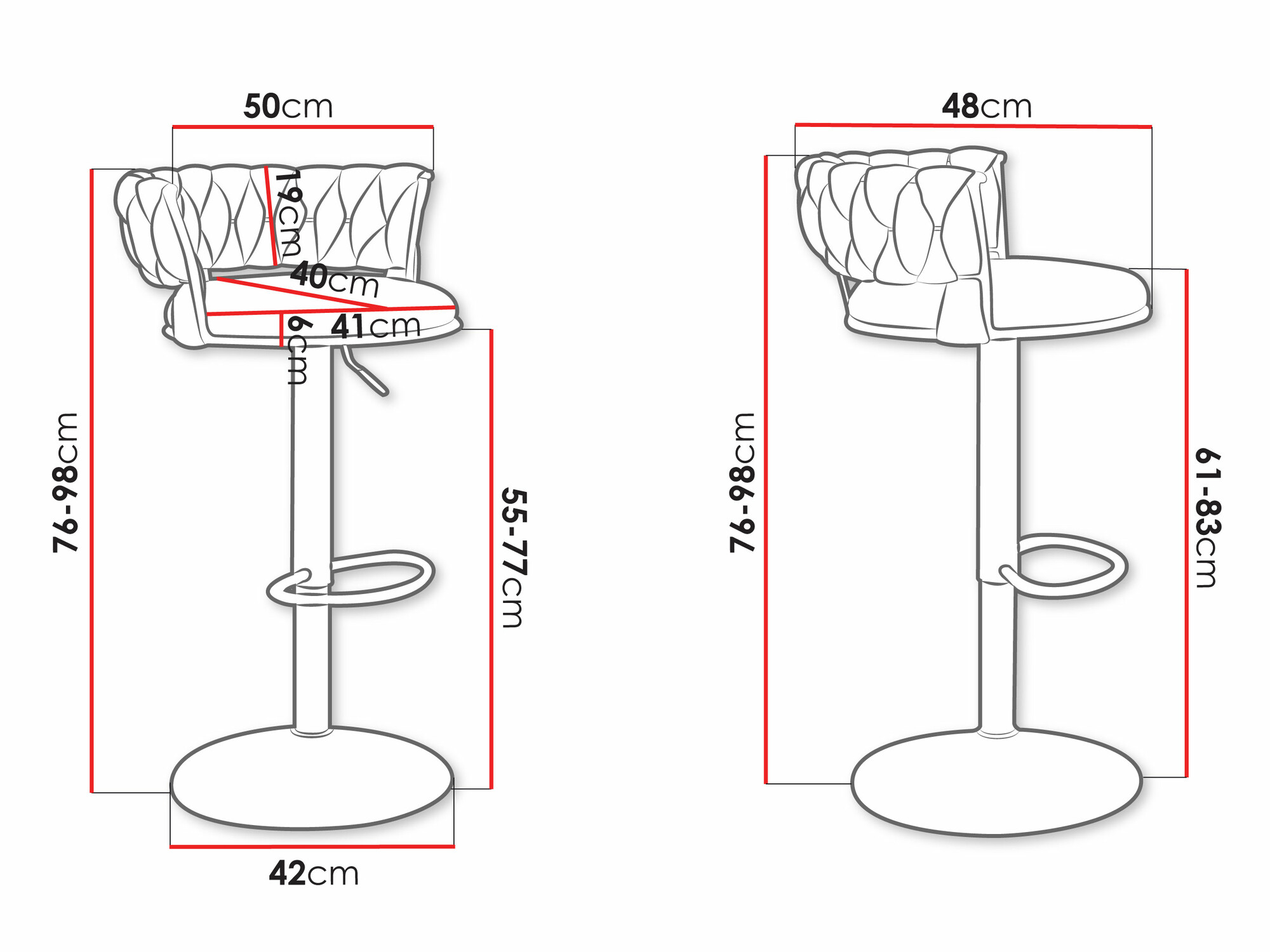 Silla de barra Comfivo Hilaritas III (Plata + Gris)