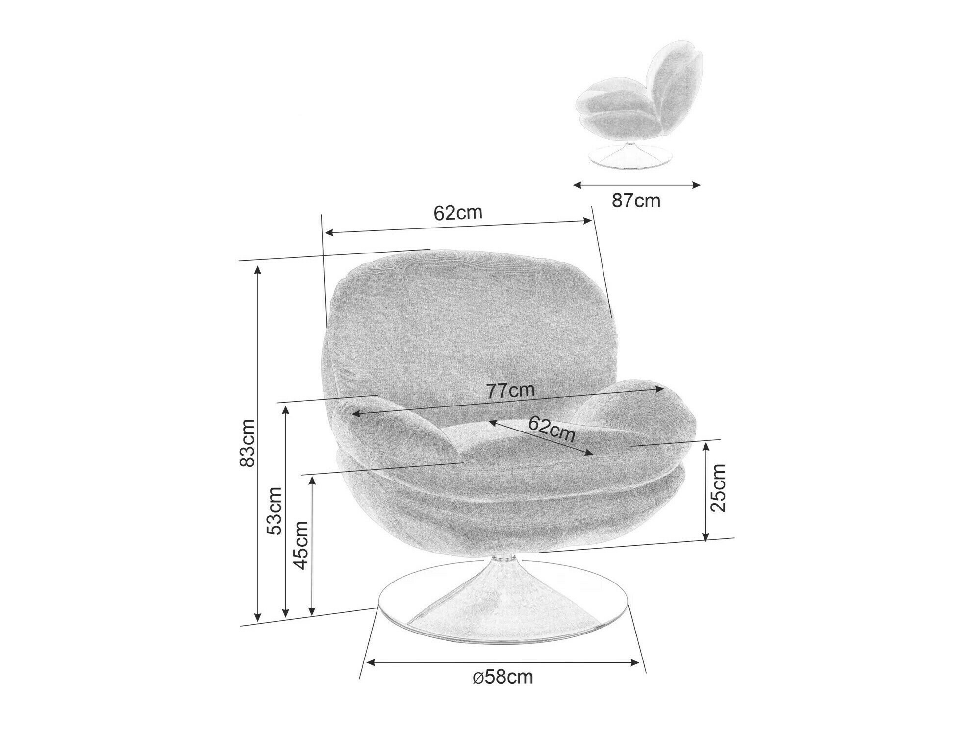 Sillón Detroit 700 (Gris oscuro)