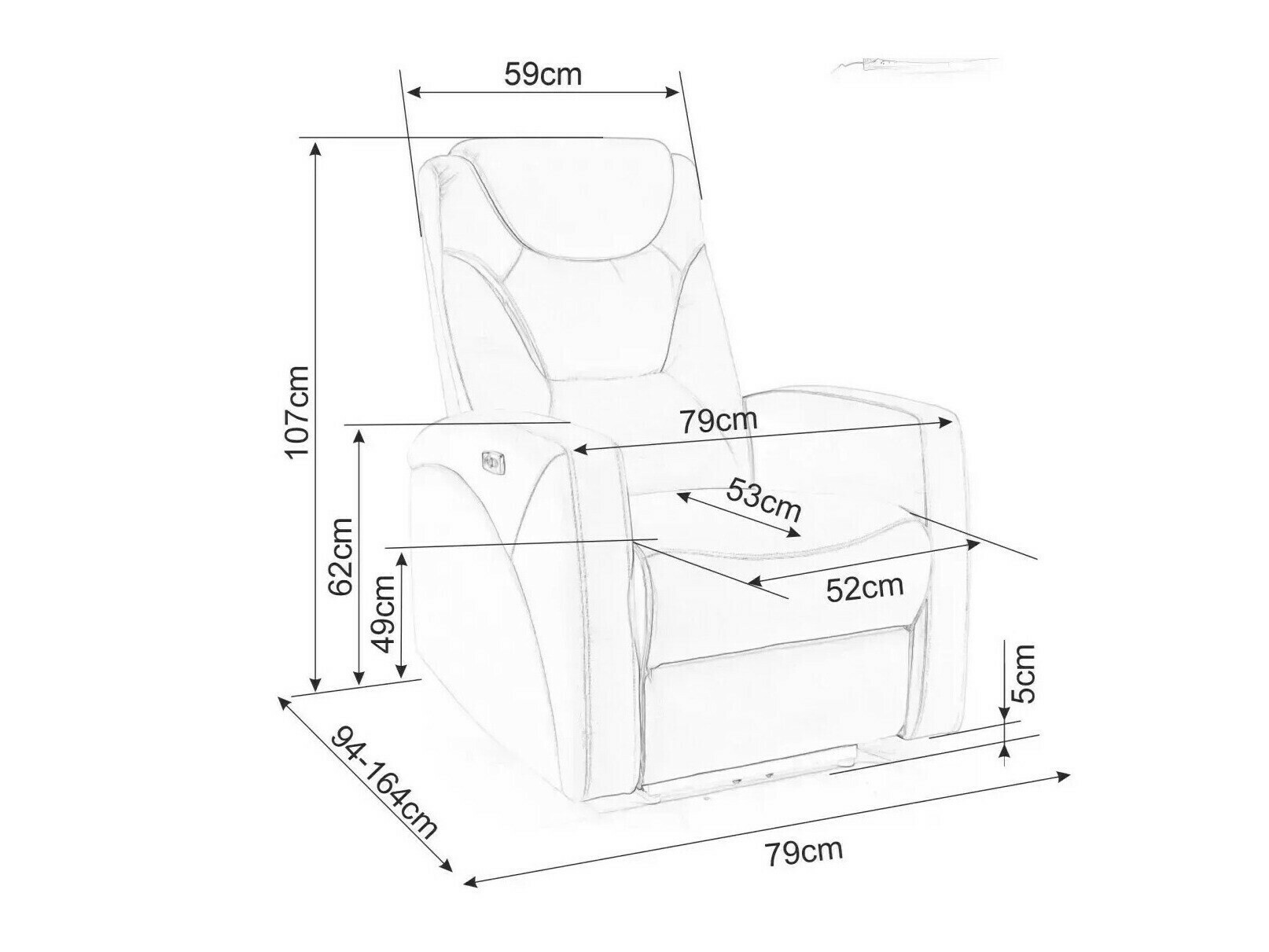 Sillón reclinable Detroit 167 (Beige)