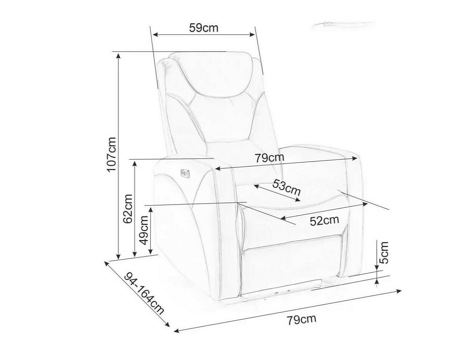Sillón reclinable Detroit 167 (Marrón)
