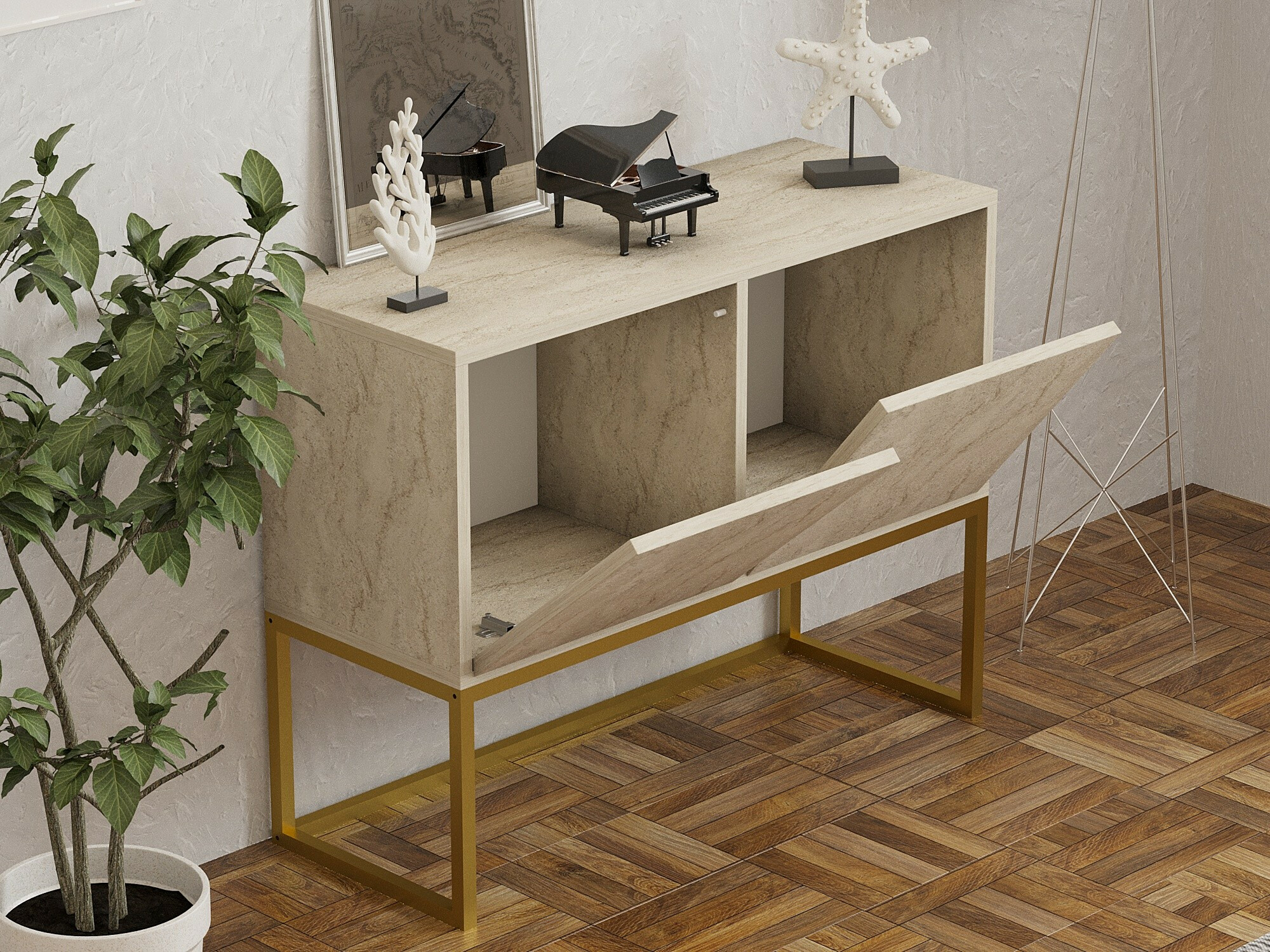 Aparador Kailua 2440 (Travertino claro)