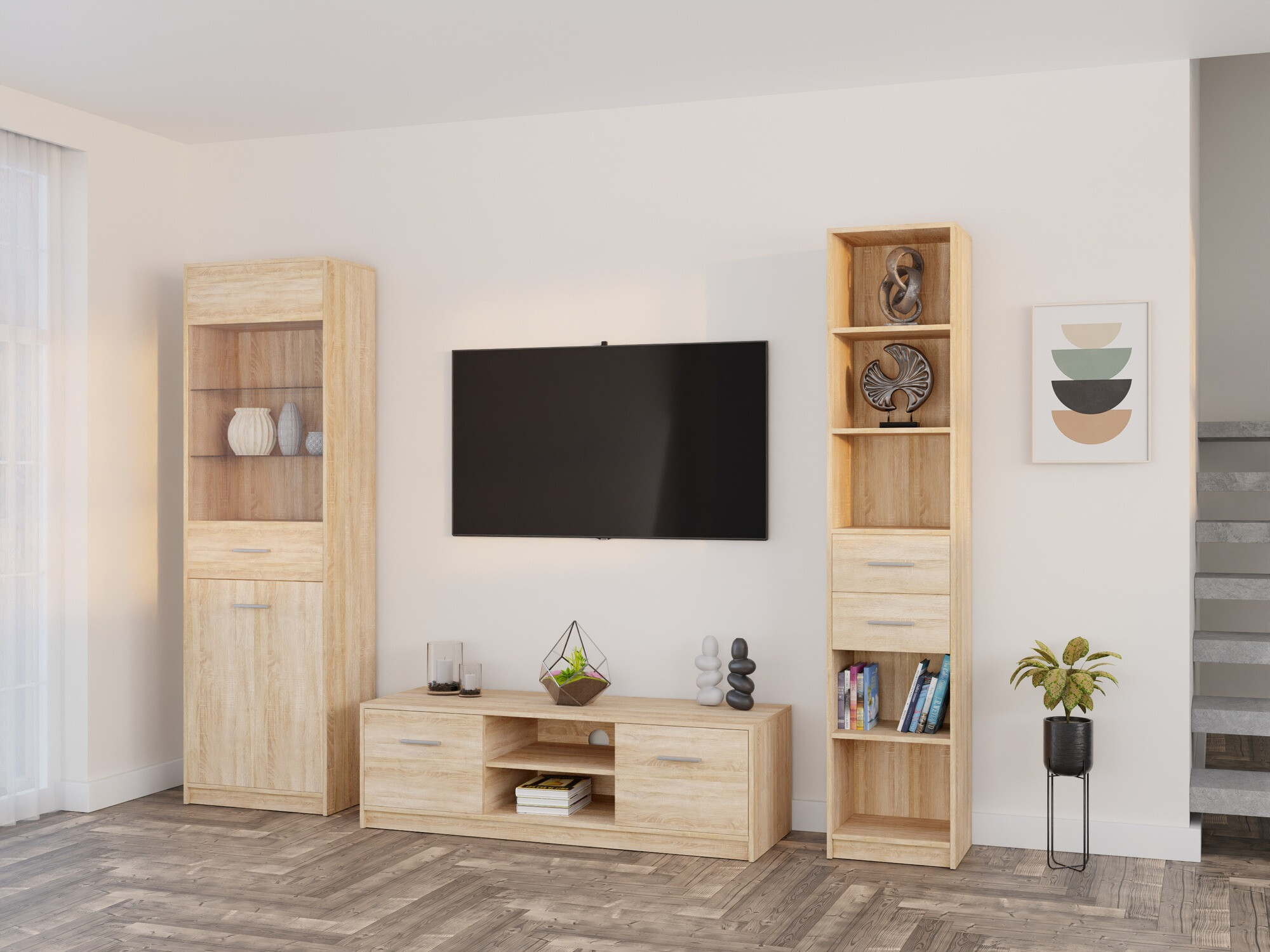 Conjunto de salón Novsore 163 (Roble Sonoma)