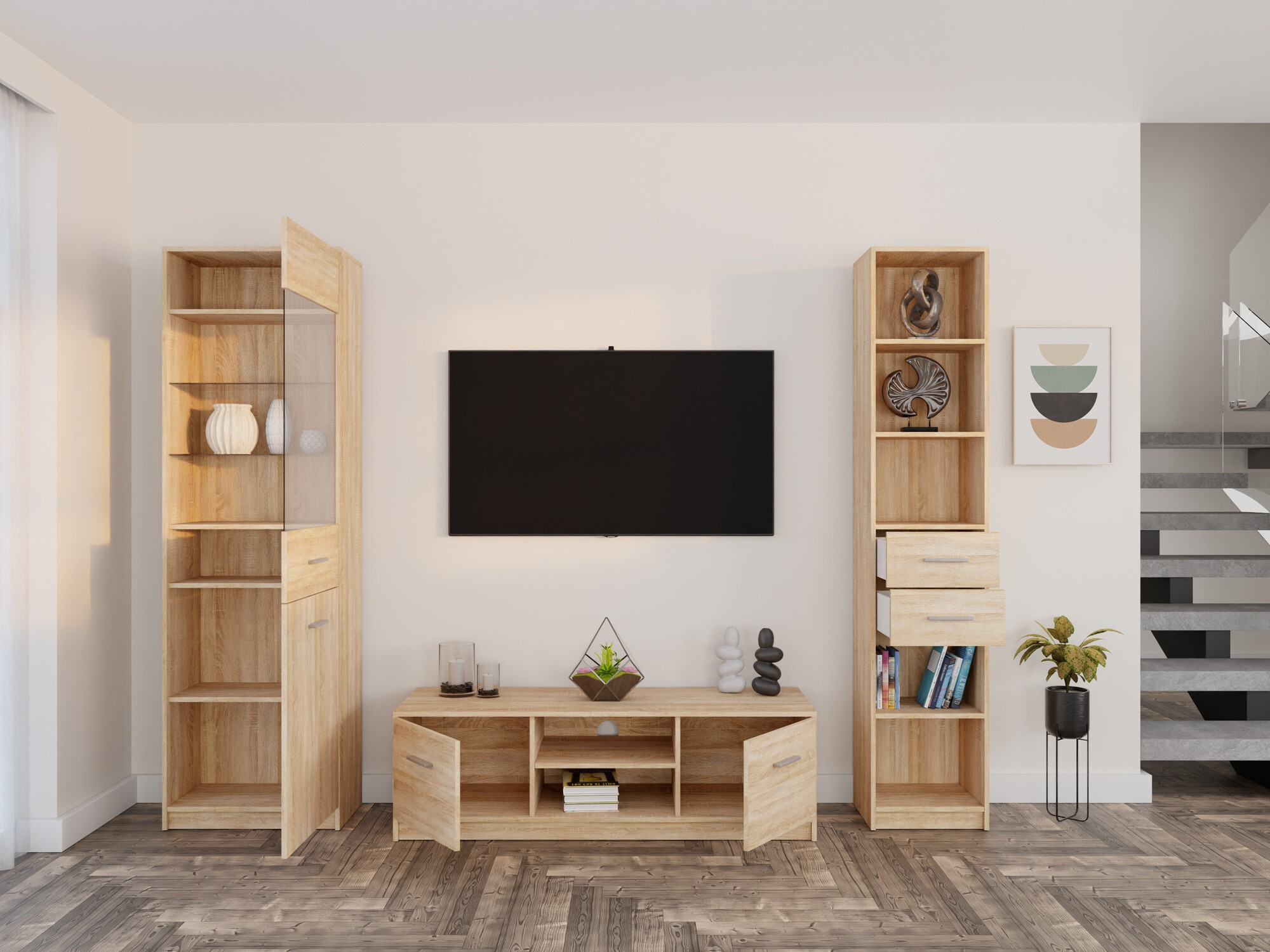 Conjunto de salón Novsore 163 (Roble Sonoma)