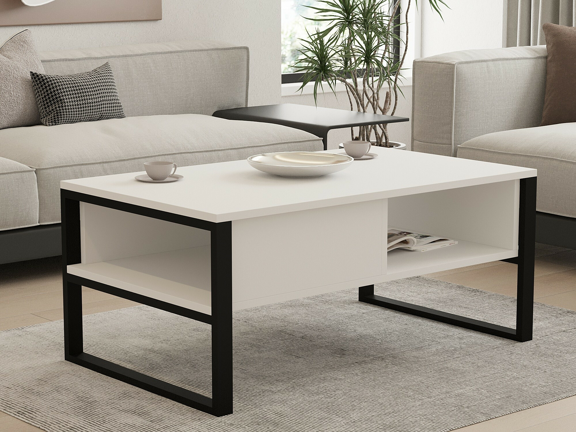 Mesa de centro Kailua 2687 (Blanco + Negro)