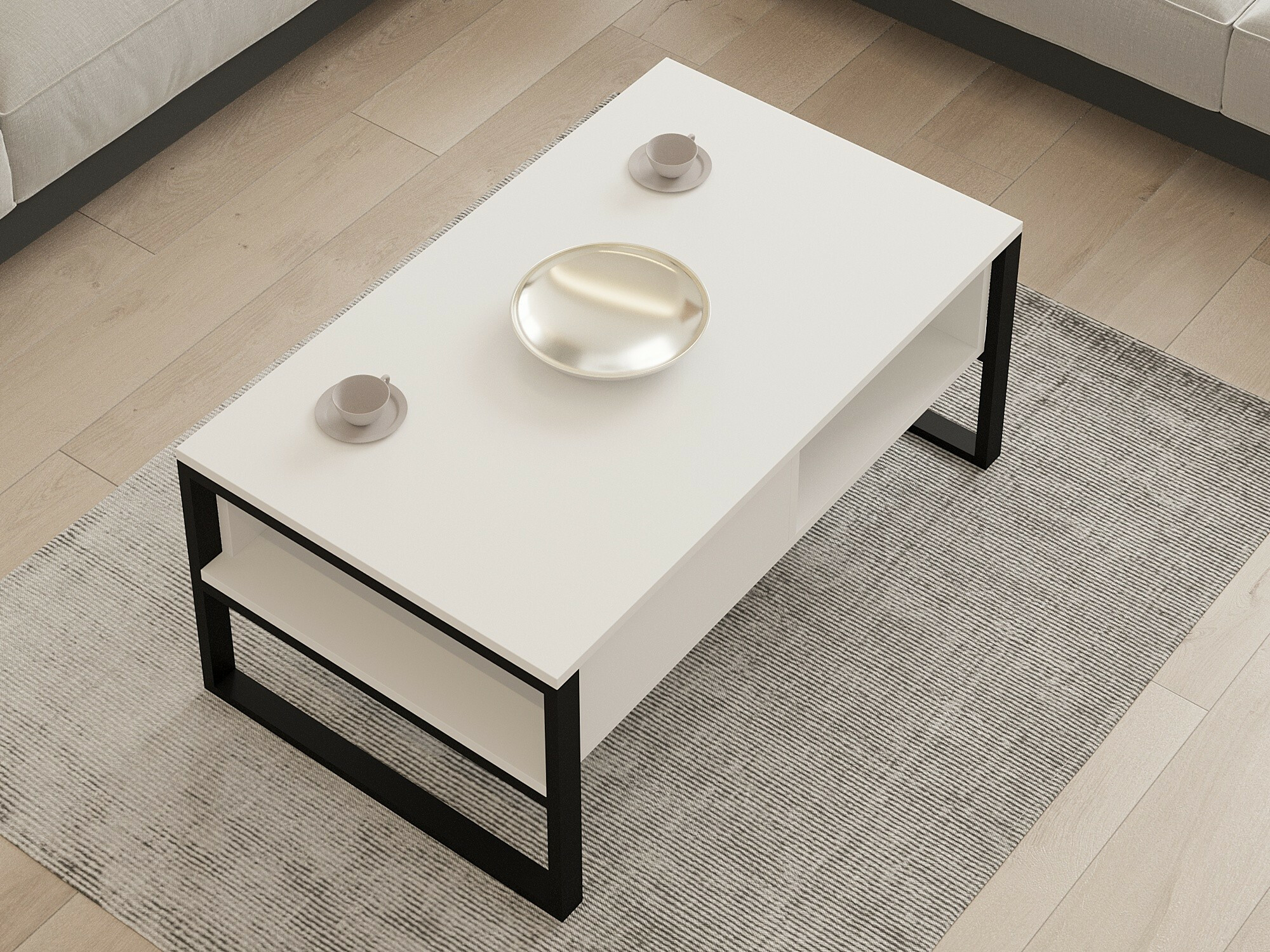 Mesa de centro Kailua 2687 (Blanco + Negro)