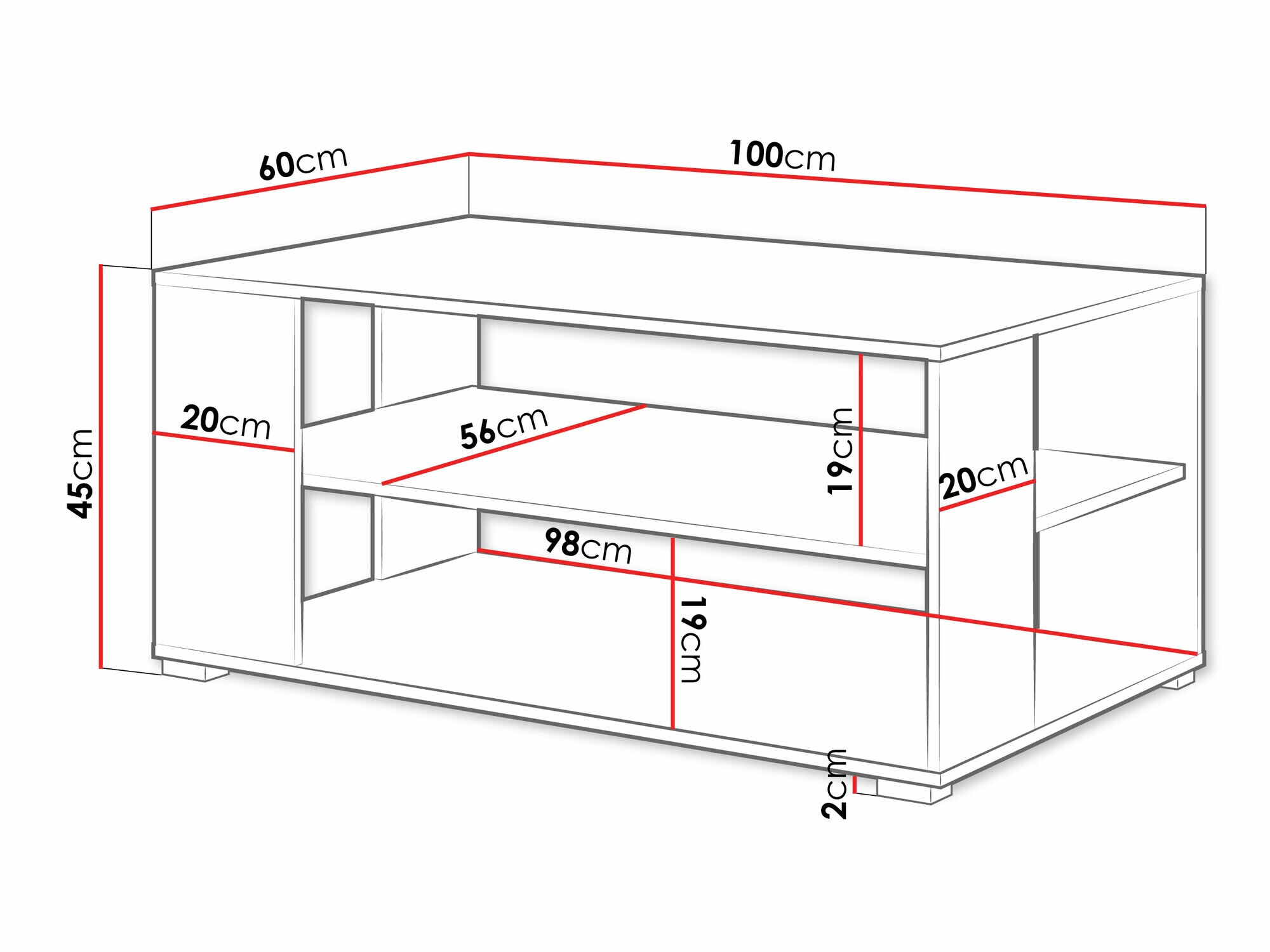 Mesa de centro Sarasota 187 (Grafito)