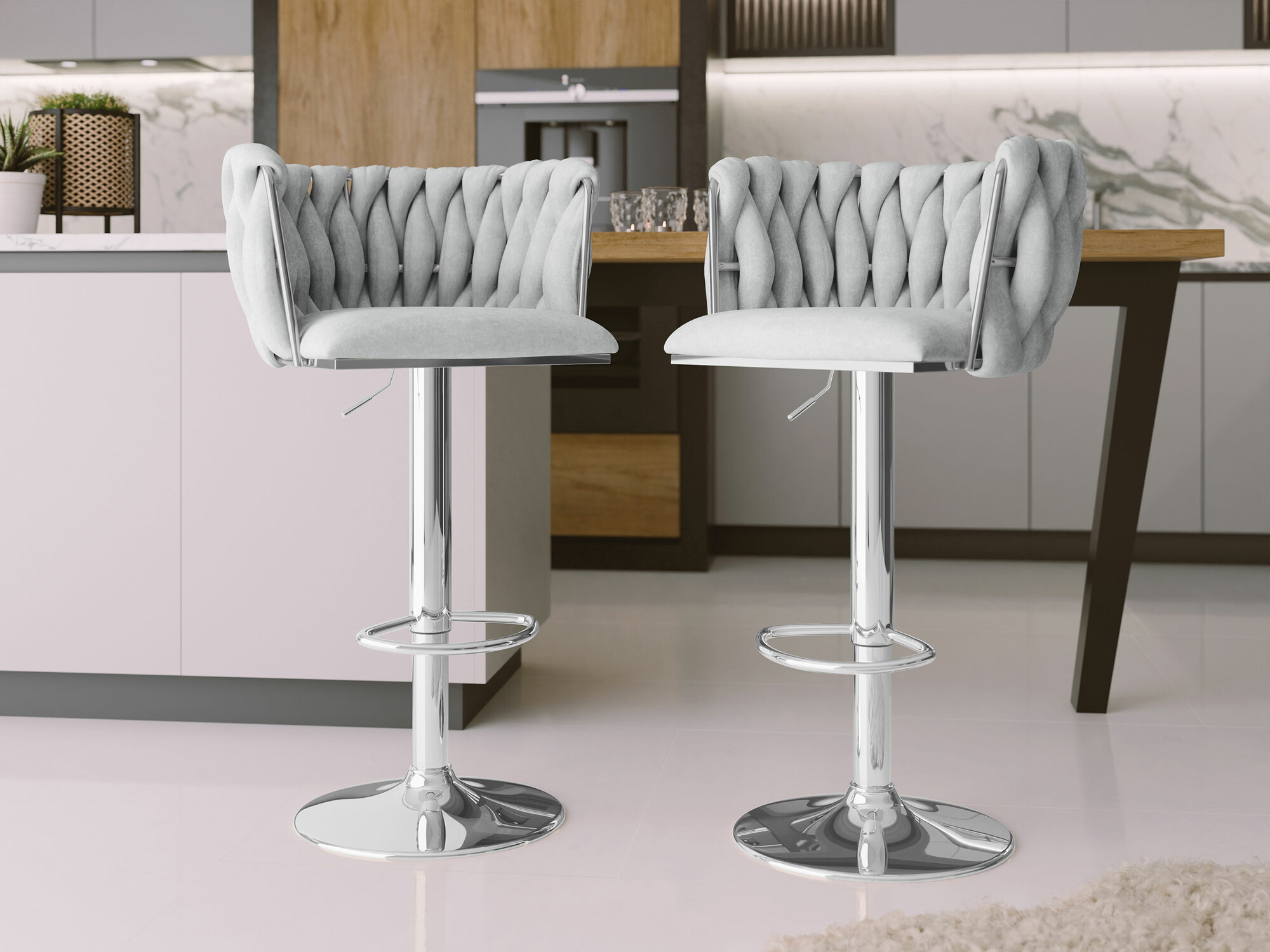 Silla de barra Comfivo 435 (Plata + Gris)