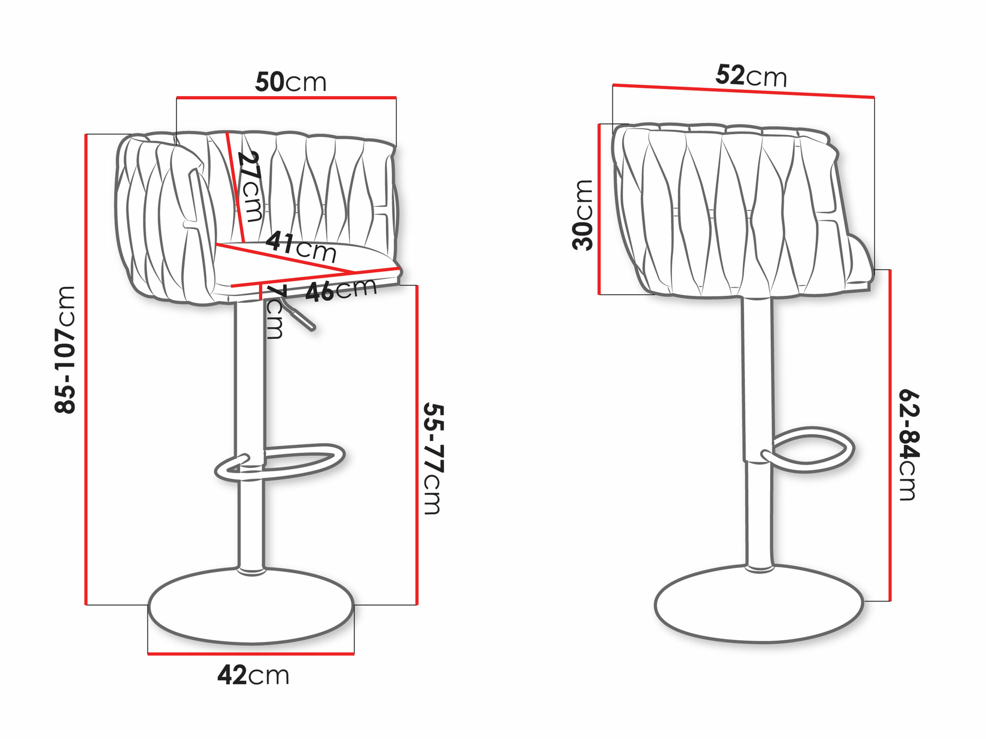 Silla de barra Comfivo 435 (Plata + Gris)