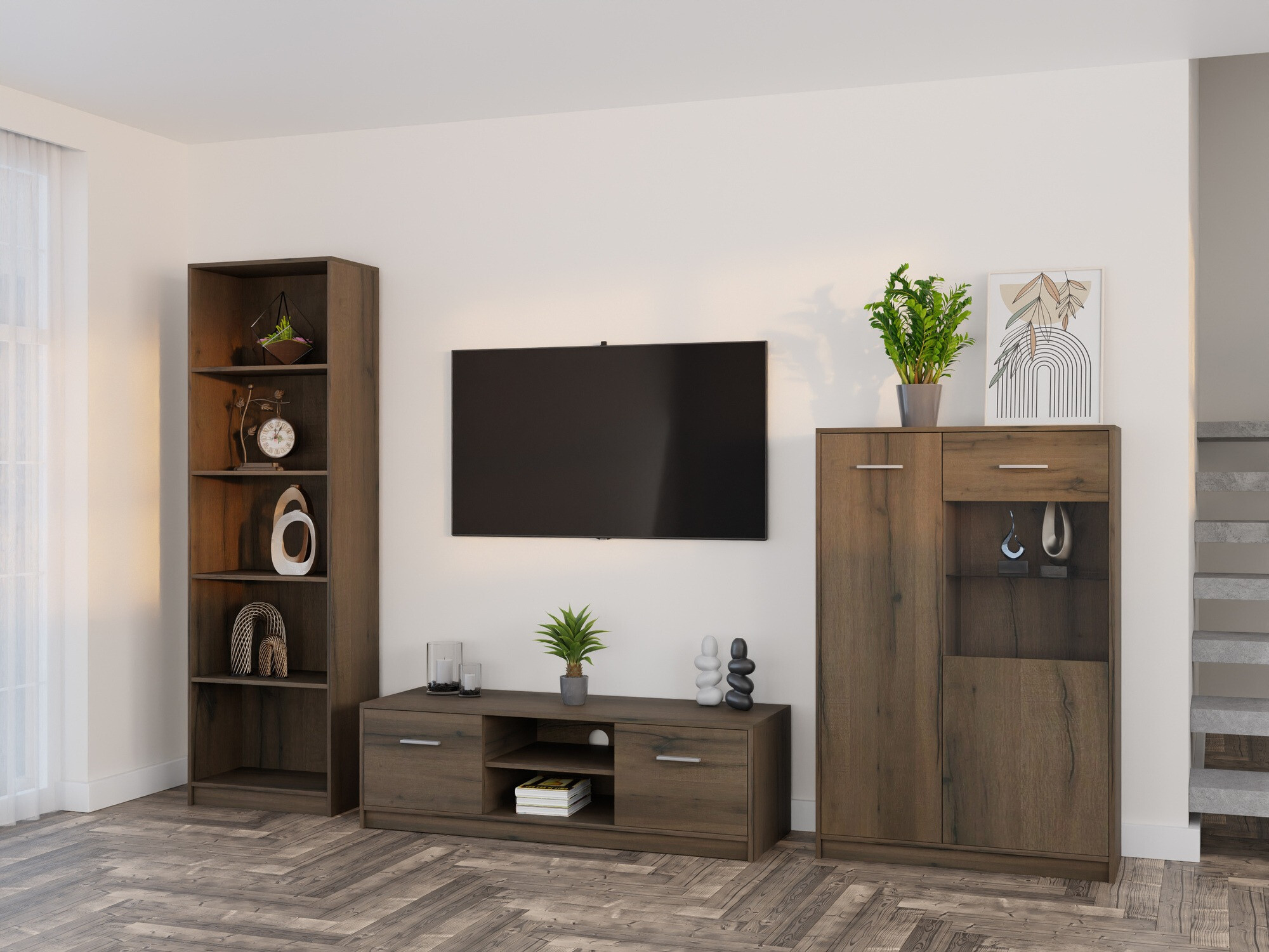 Conjunto de salón Novsore 164 (Roble oscuro)