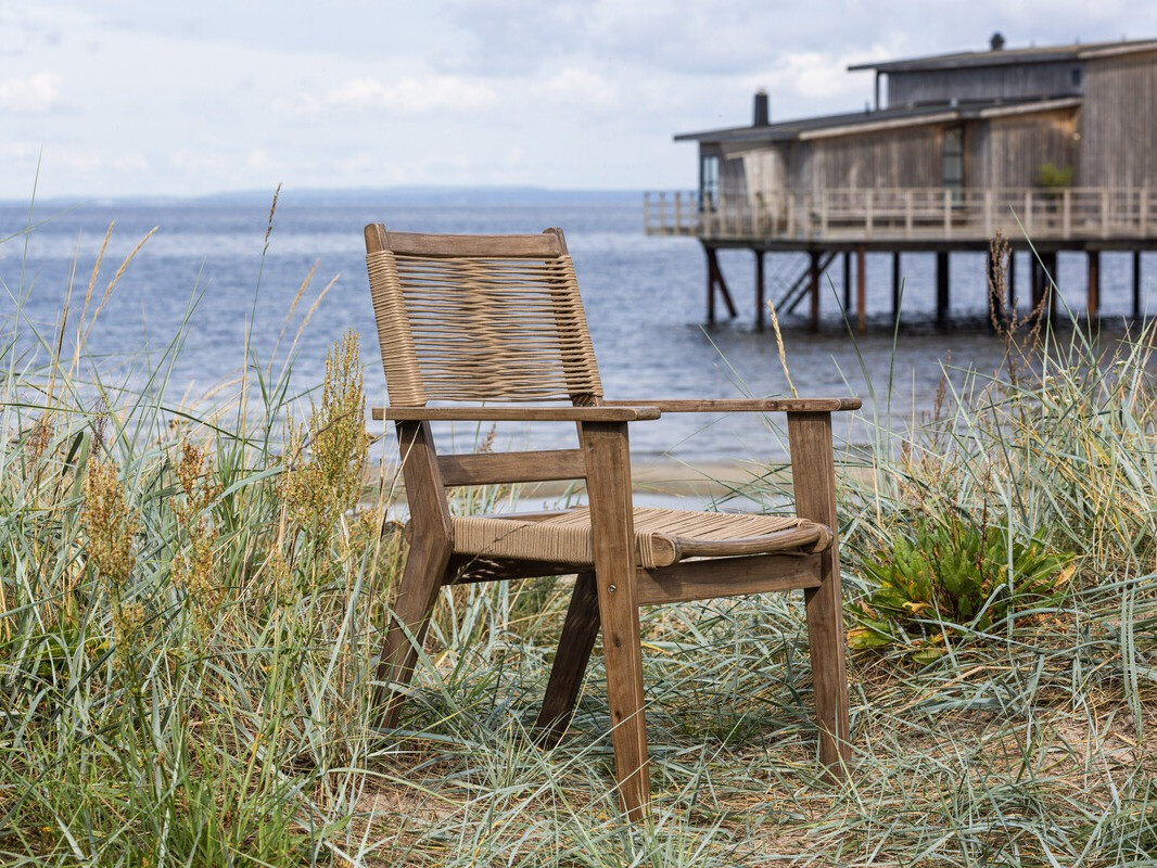 Silla para exterior Dallas 4772 (Marrón oscuro + Acacia)