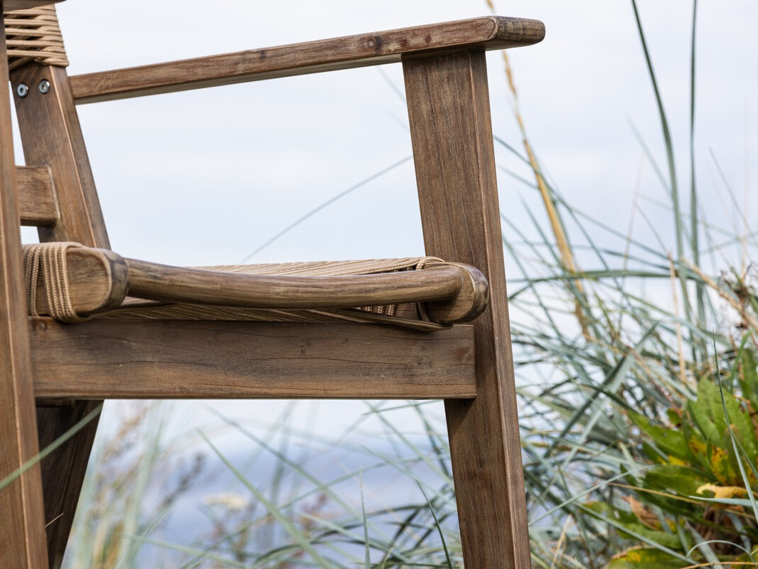 Silla para exterior Dallas 4772 (Marrón oscuro + Acacia)