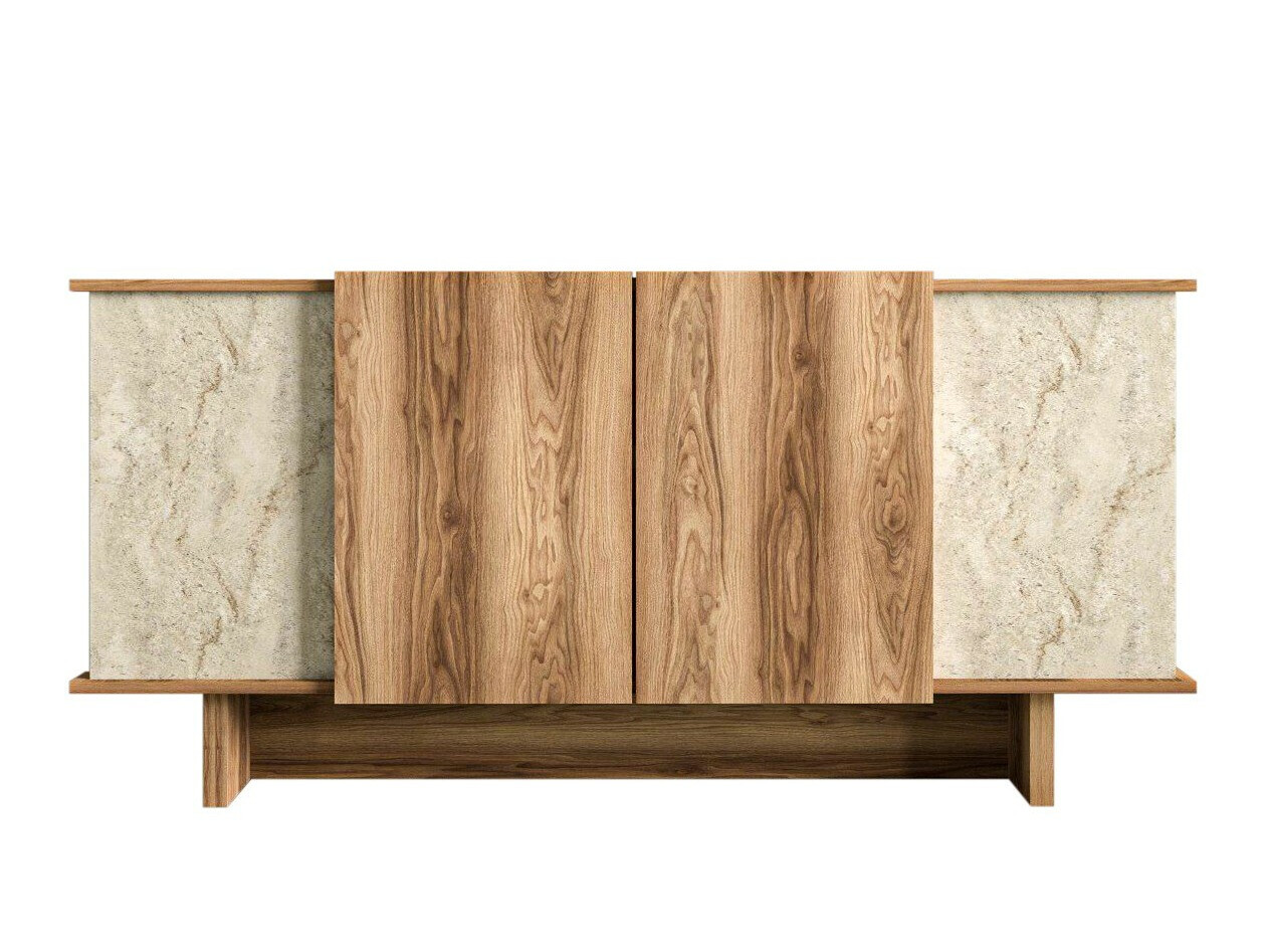 Aparador Kailua 2453 (Claro Travertine + Nogal)