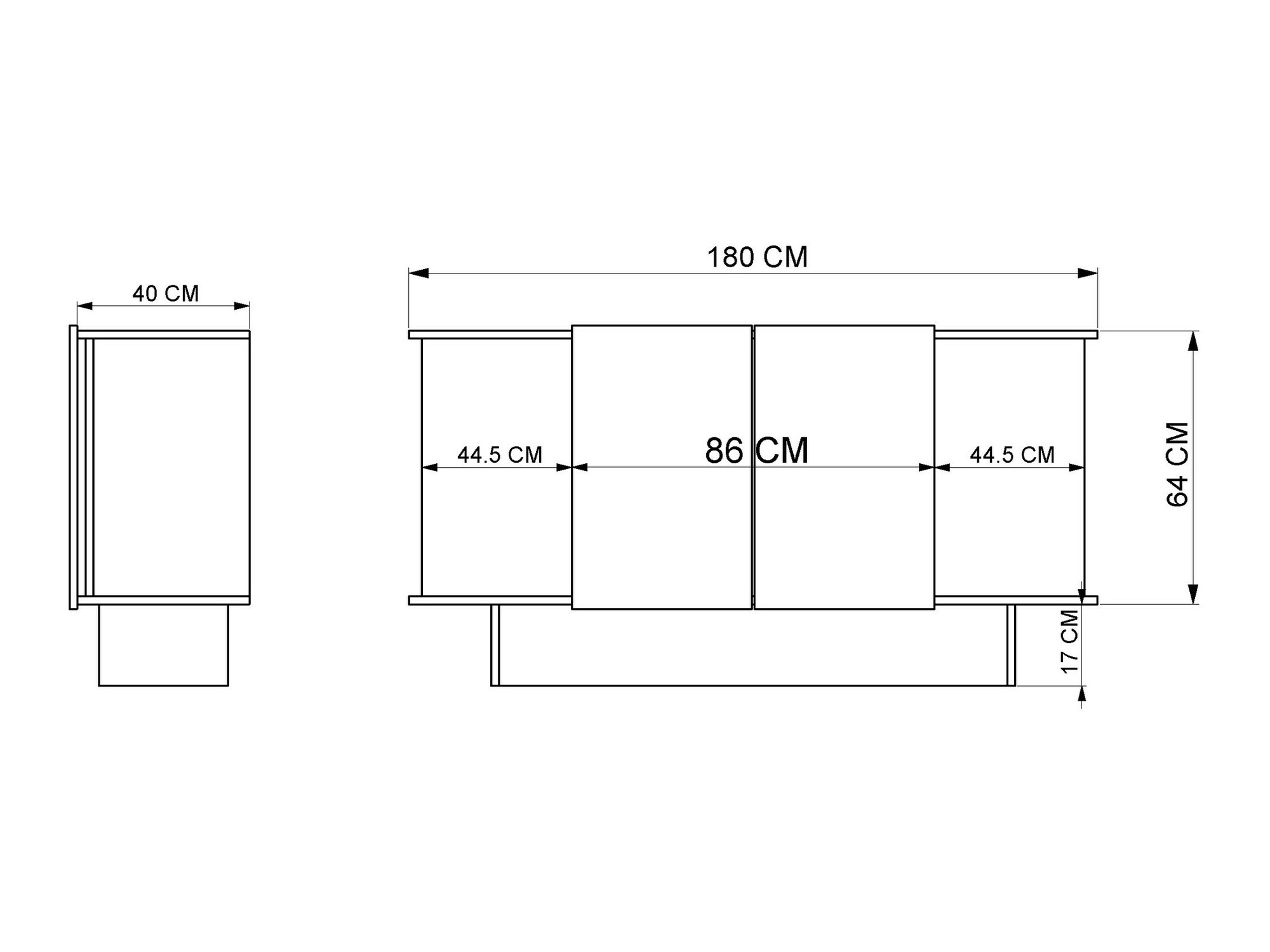 Aparador Kailua 2453 (Claro Travertine + Nogal)