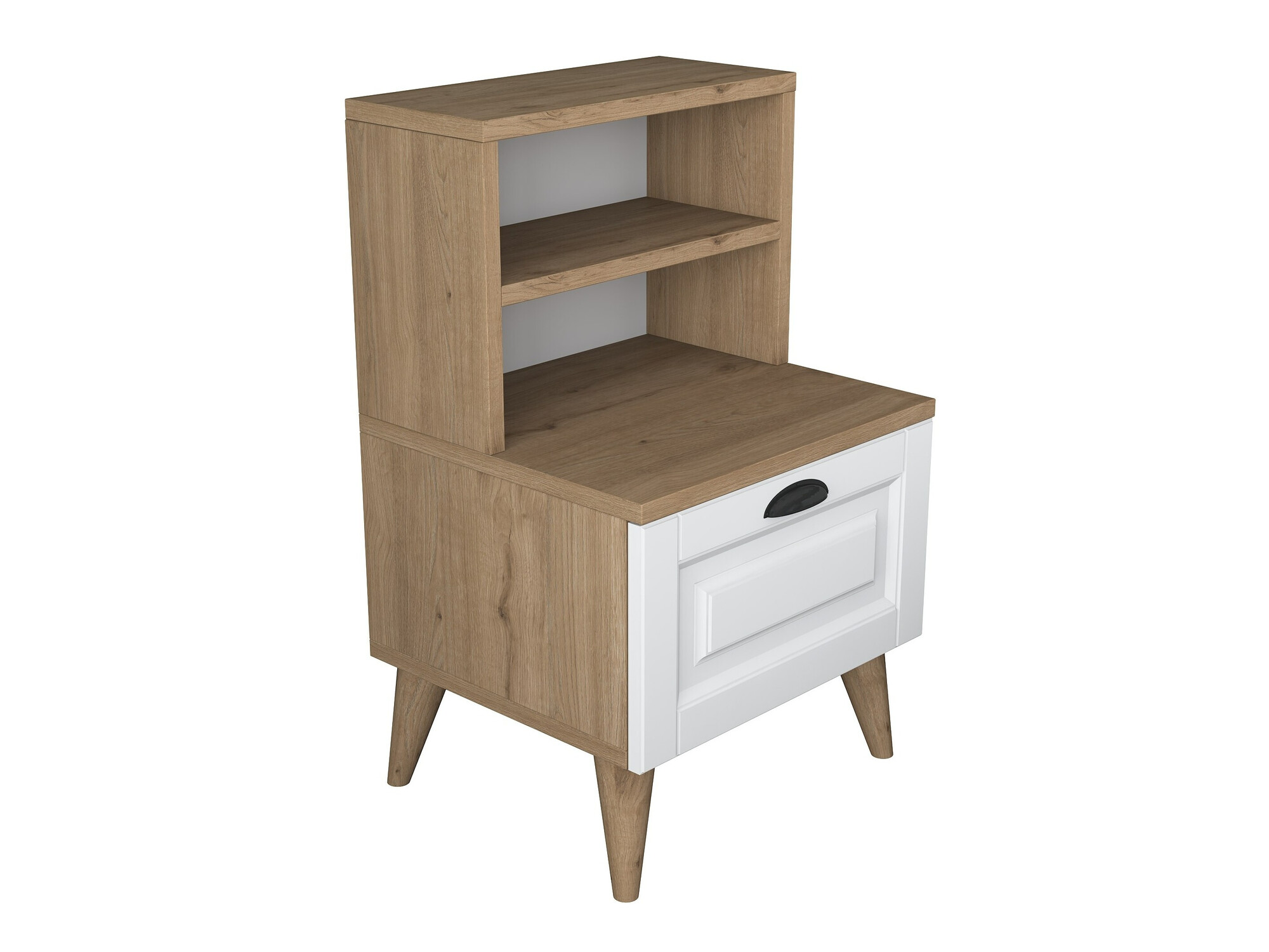 Mesilla de noche Kailua 1531 (Luminoso madera + Blanco)