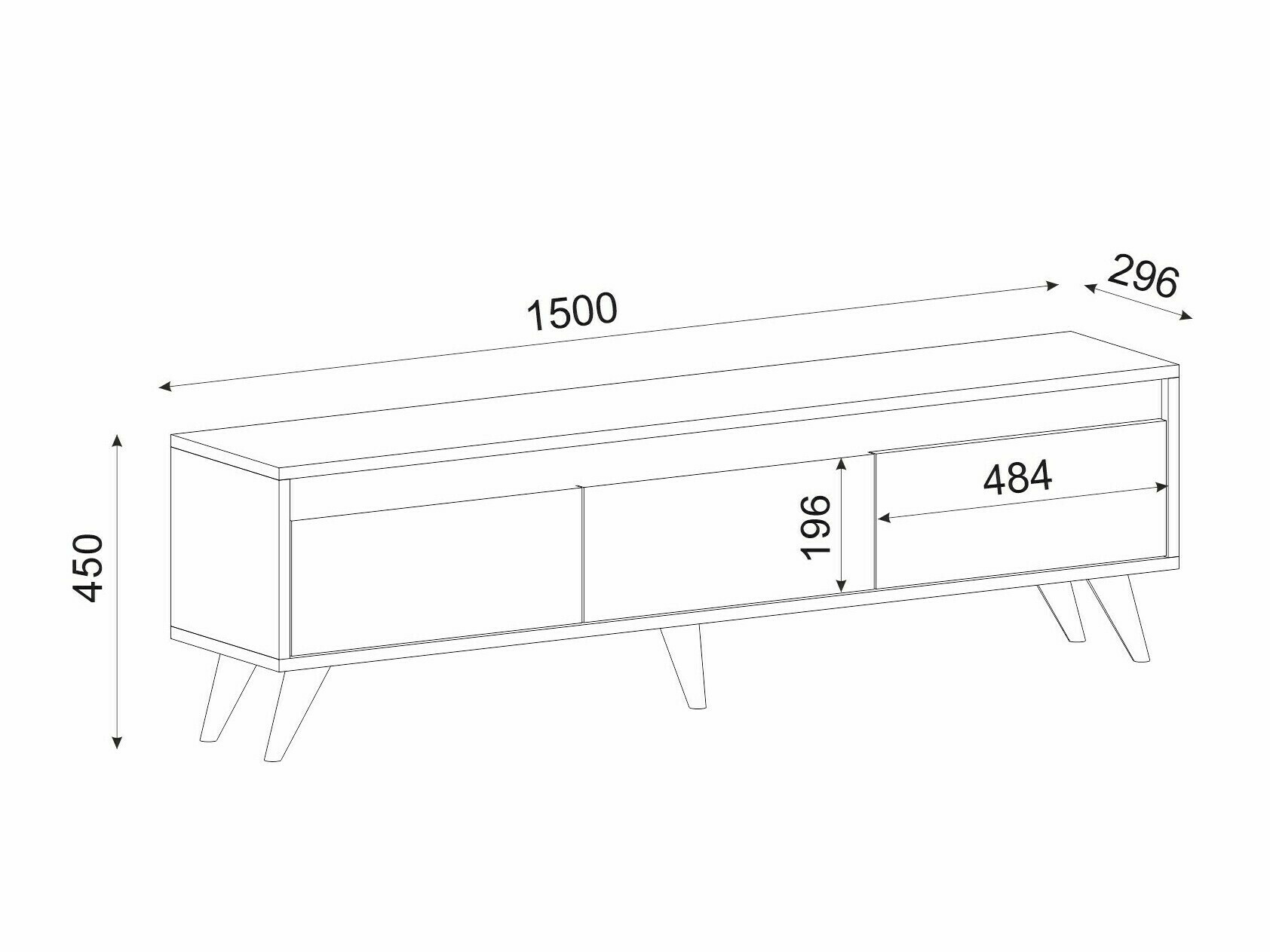 Mueble TV Kailua 1956 (Blanco + Antracita)