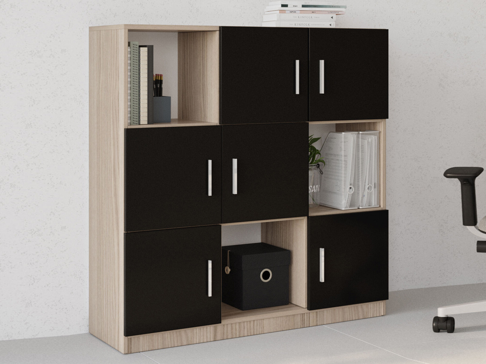 Aparador Kailua 2422 (Negro + Roble)