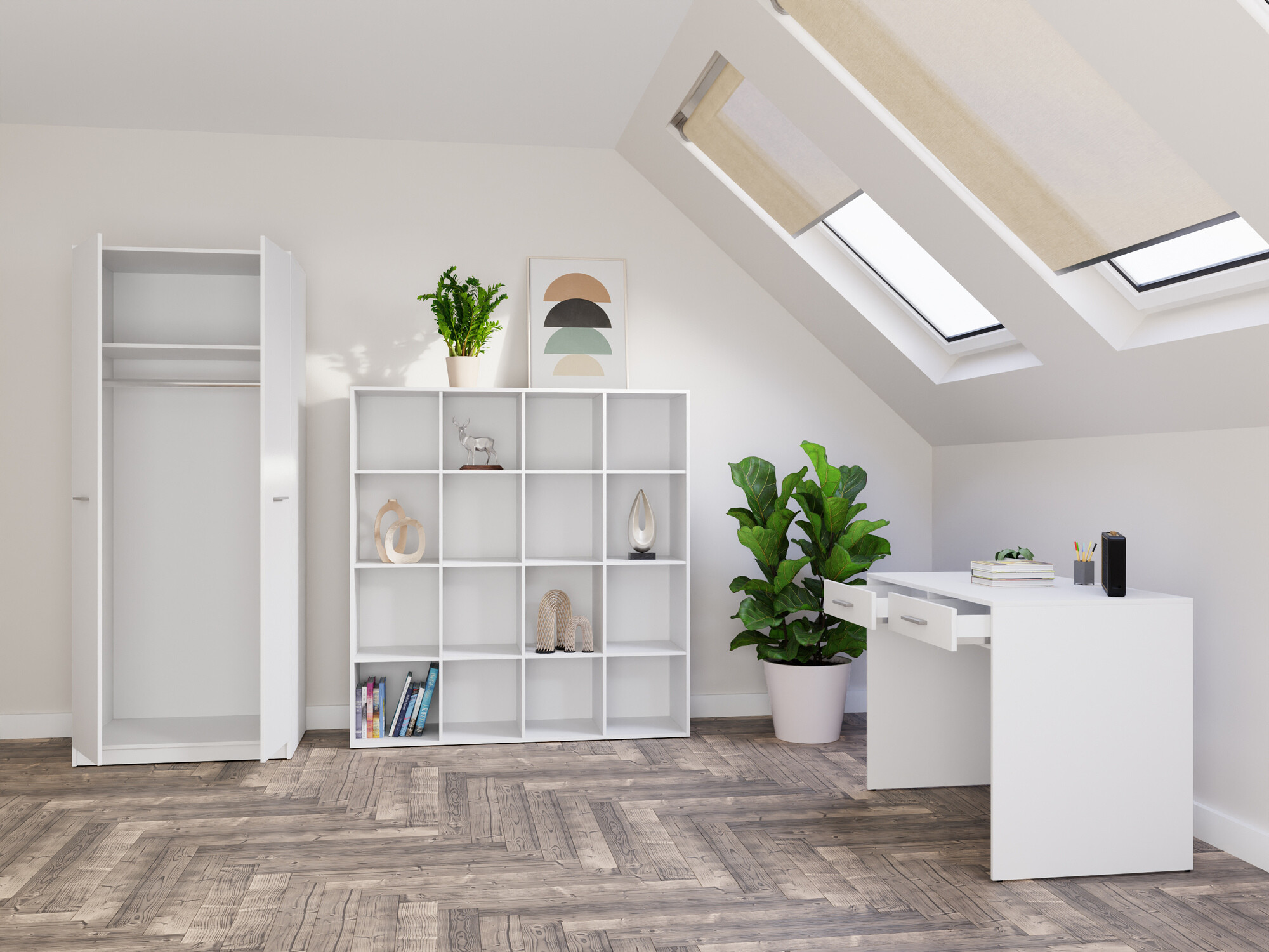 Conjunto para oficina en casa Novsore 166 (Blanco)