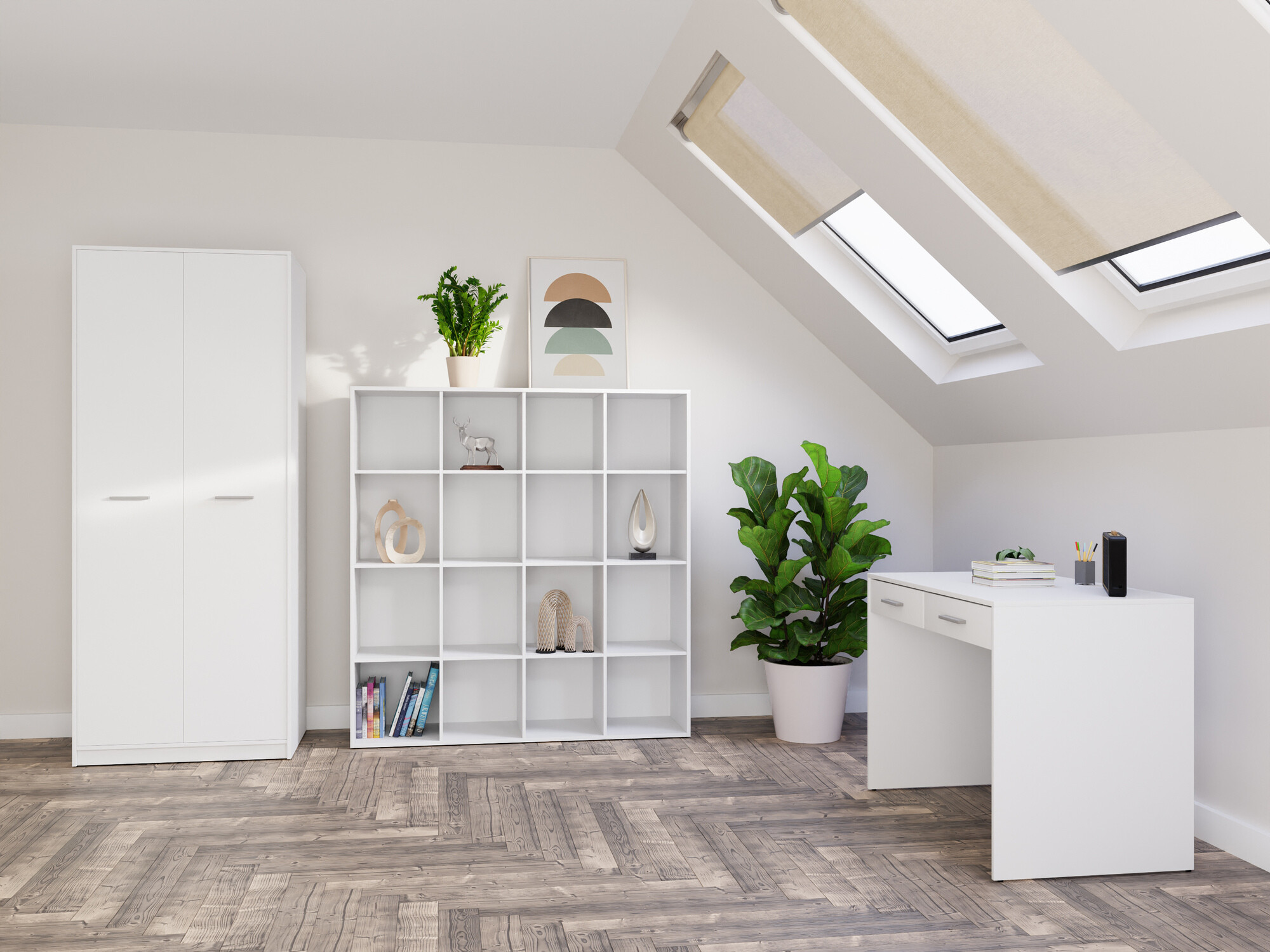 Conjunto para oficina en casa Novsore 166 (Blanco)