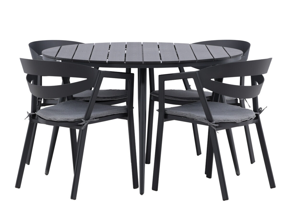 Conjunto de mesa y sillas Dallas 4791 (Negro)