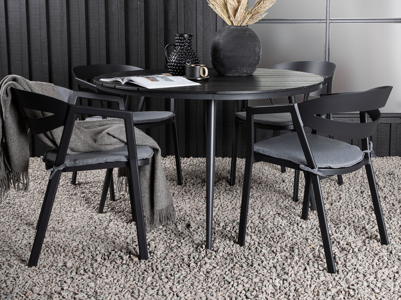 Conjunto de mesa y sillas Dallas 4791 (Negro)