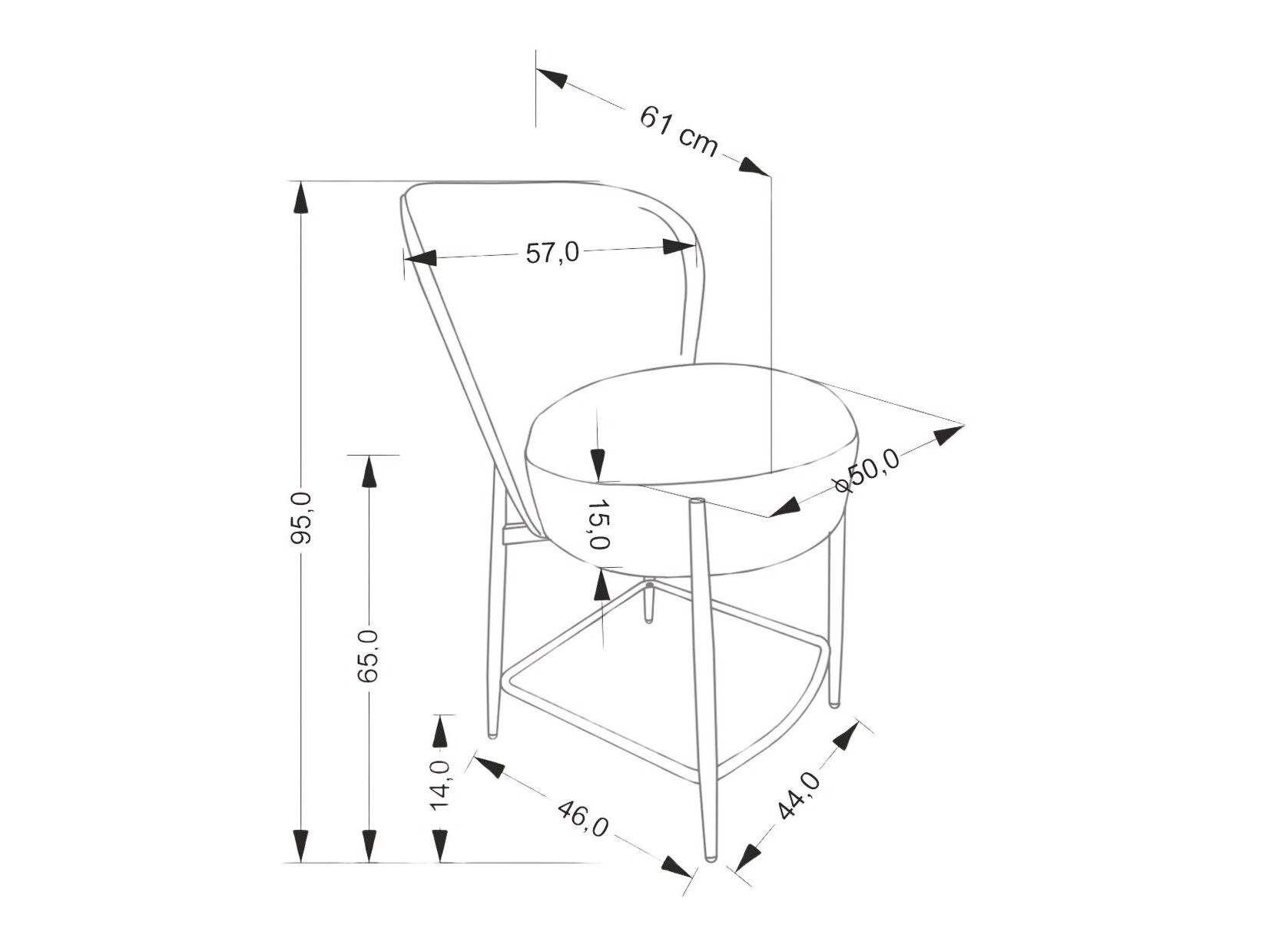 Silla de barra Houston 1919 (Gris)