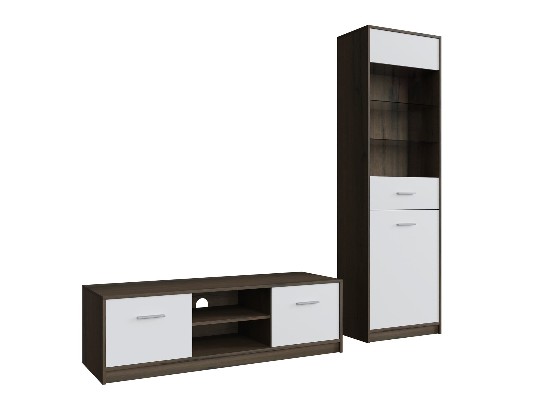 Conjunto de salón Novsore 161 (Roble oscuro + Blanco)