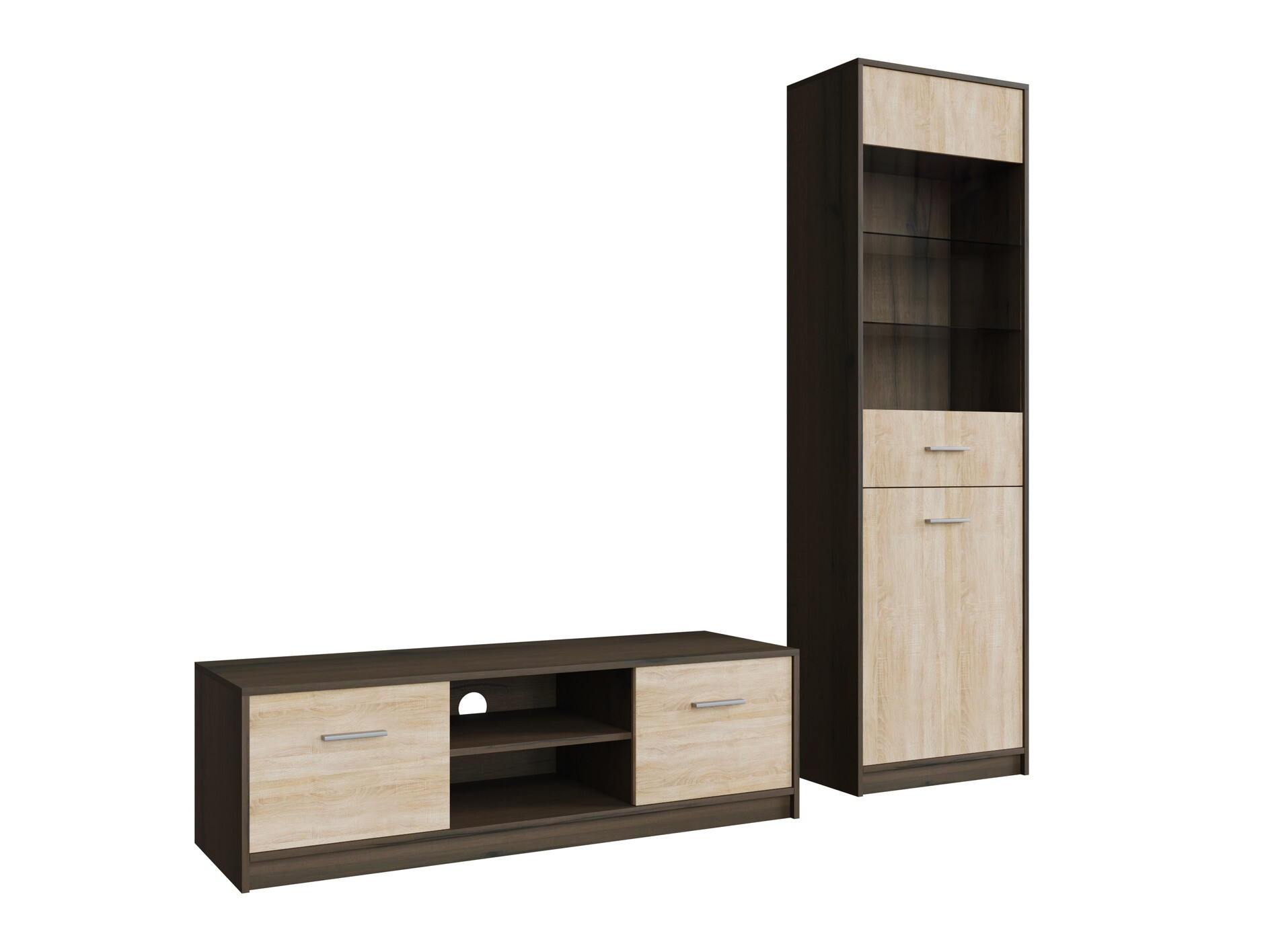 Conjunto de salón Novsore 161 (Roble oscuro + Roble Sonoma)